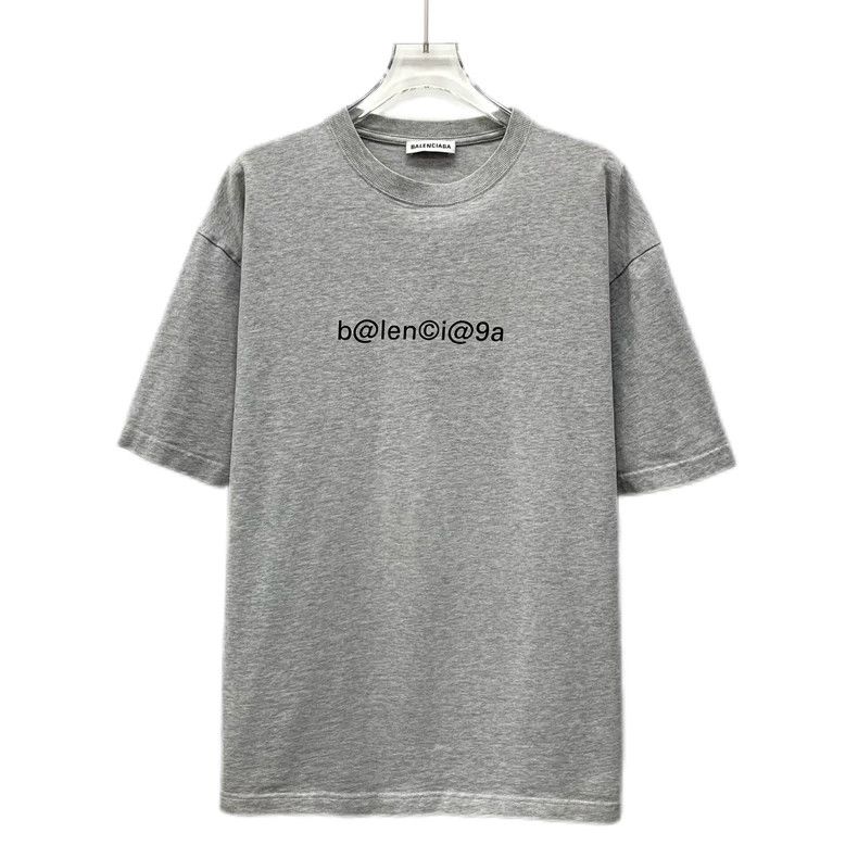 Balenciaga Balenciaga Grey monogrammed cotton crewneck short-sleeve T Size US S / EU 44-46 / 1 - 1 Thumbnail