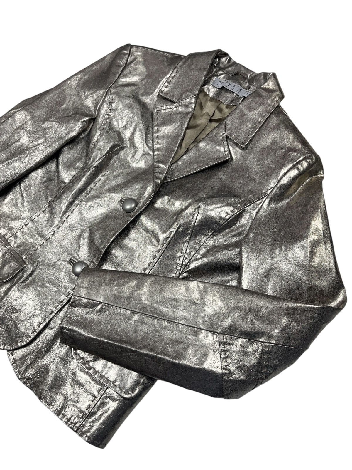 Vintage Vintage Benedikte Utzon Suede Jacket with Metal Foil Size M / US 6-8 / IT 42-44 - 3 Thumbnail