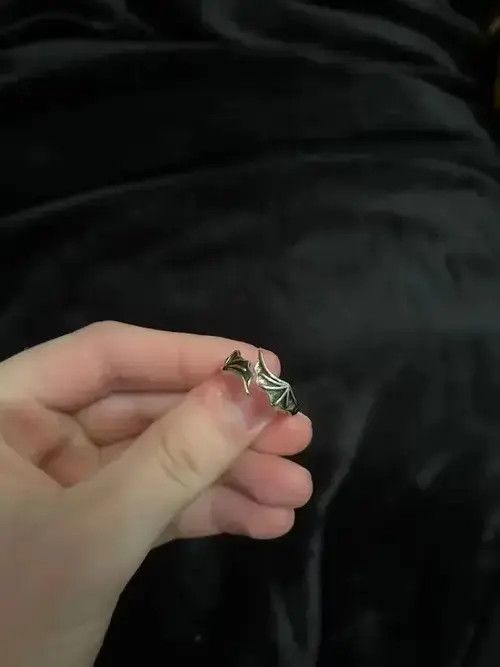 Anime × Ring Of Fire Bat Wing Adjustable Ring Size ONE SIZE - 2 Thumbnail