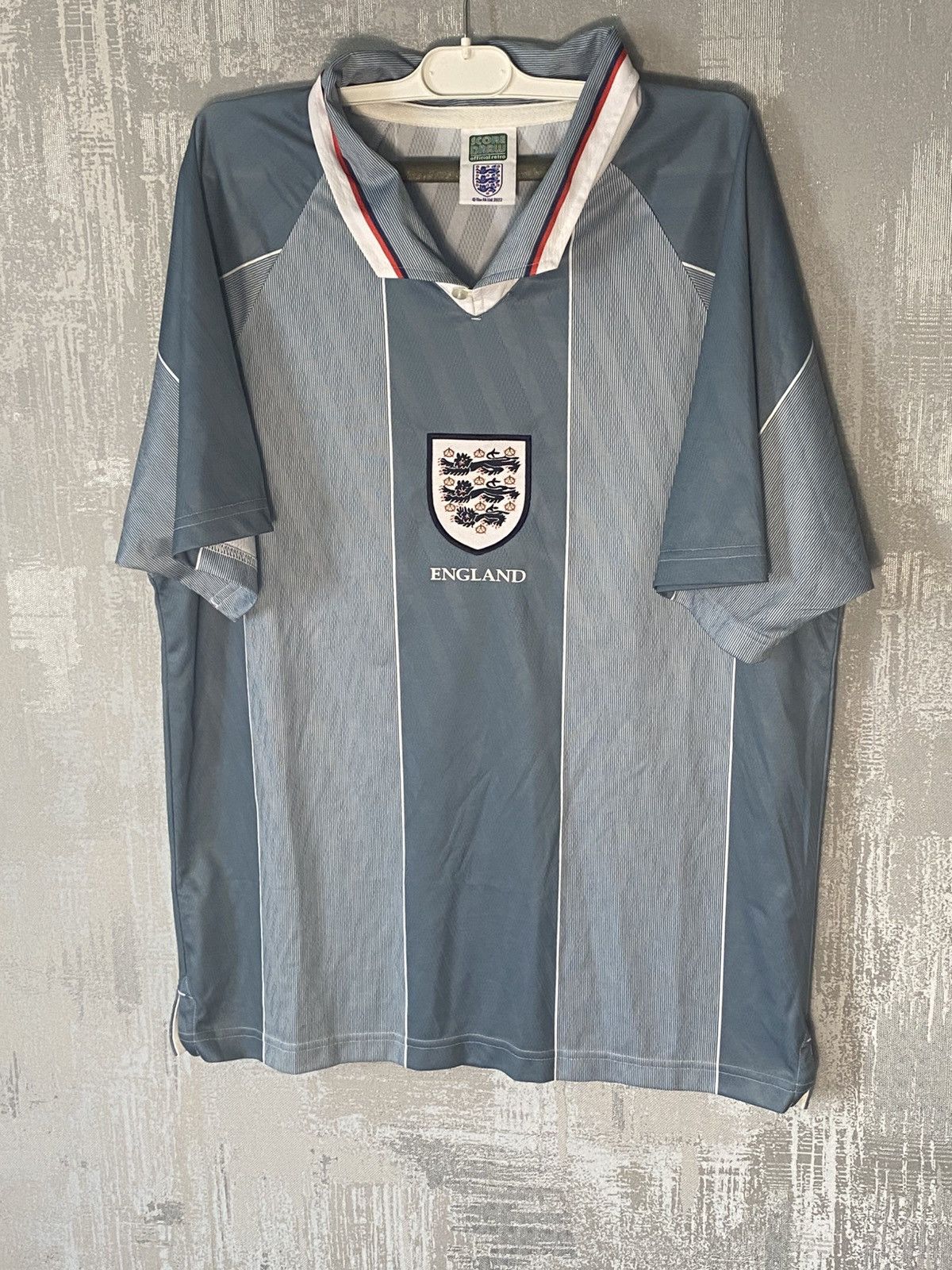 Other UK Vintage England 1996 Third Soccer Jersey Score Draw Football Size US L / EU 52-54 / 3 - 1 Thumbnail