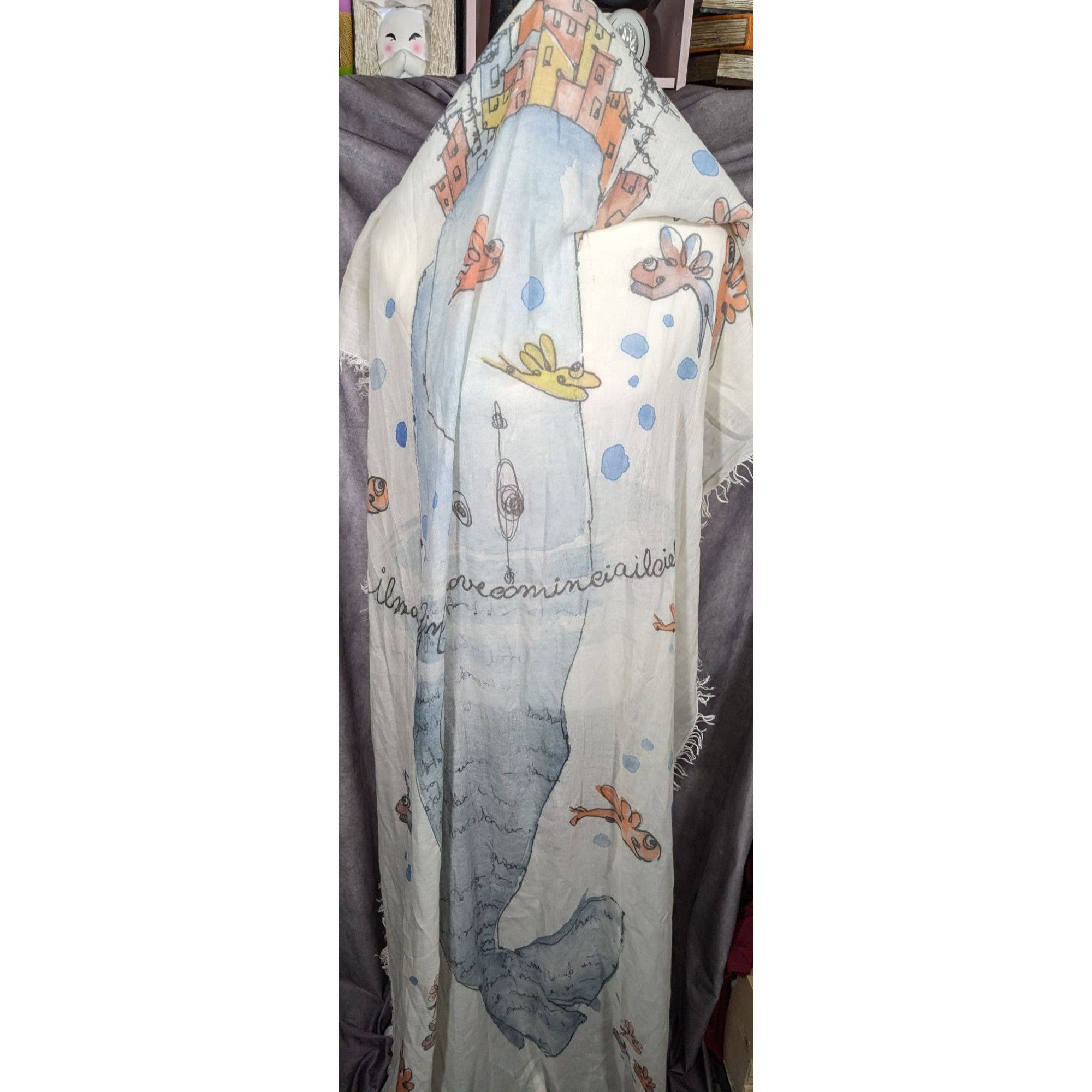 Other Whimsical Italian "The Sea Ends Where The Sky Begins" Art Sc Size ONE SIZE - 14 Thumbnail