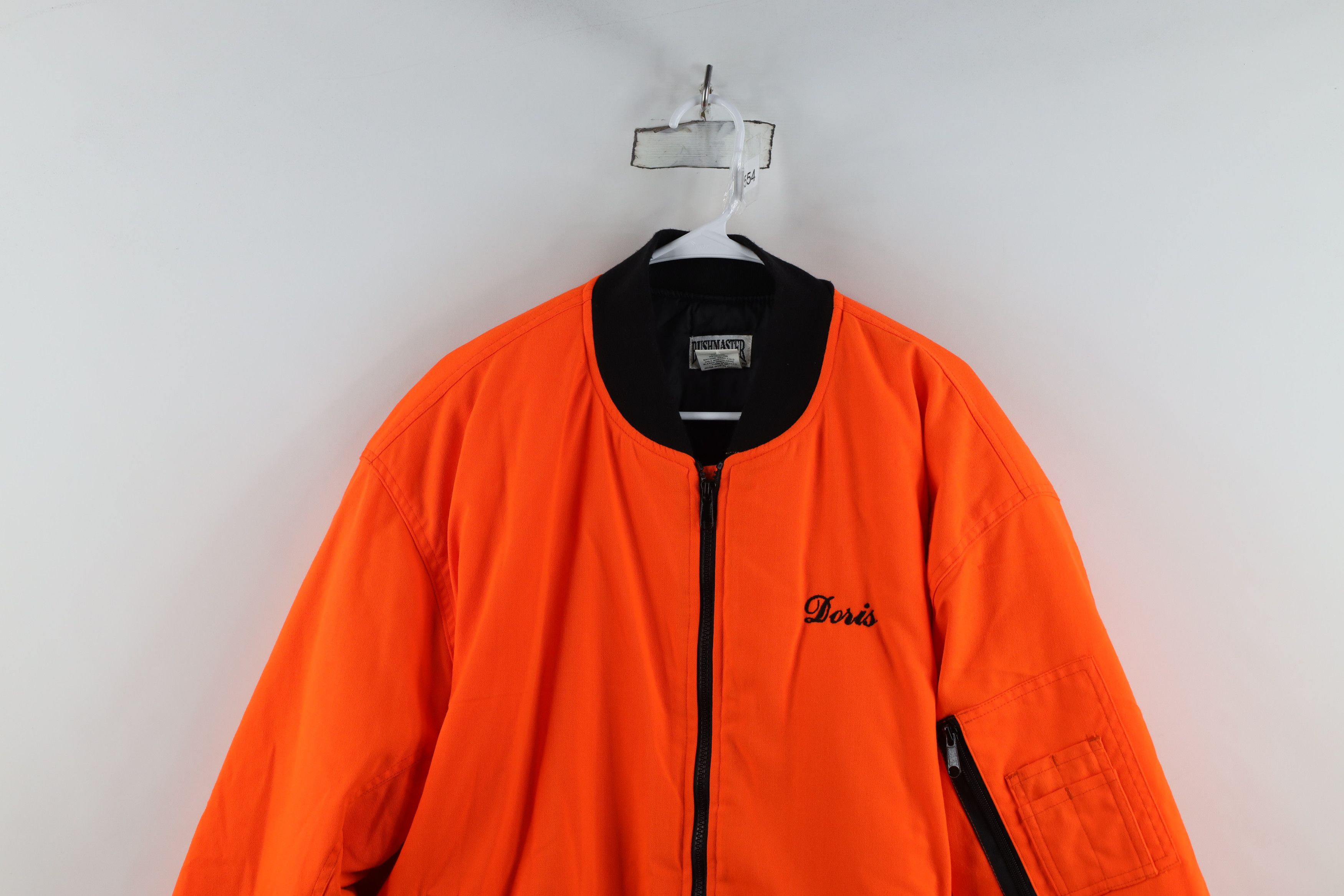 Vintage 90s Abrams Towing Quilted Bomber Jacket Blaze Orange