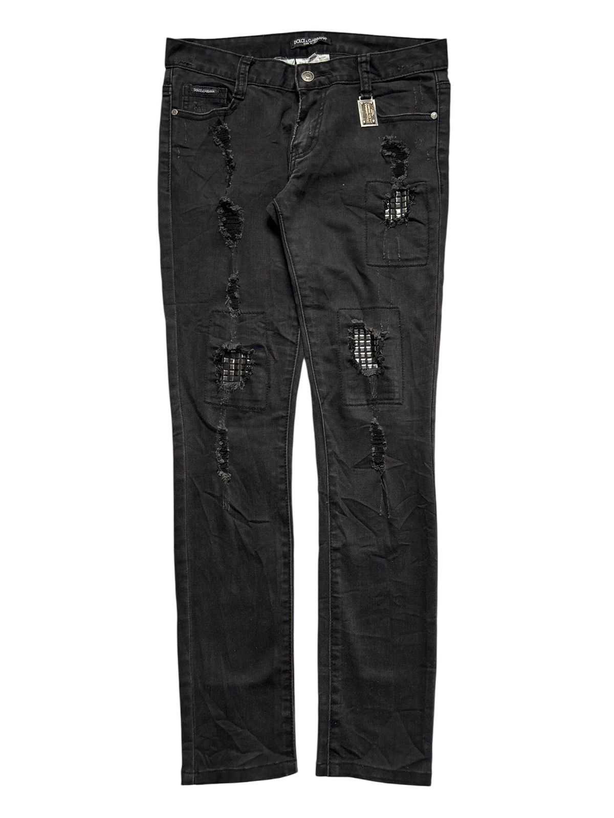 Hedi Slimane Studded Distressed Skinny Denim Jeans Size US 29 - 1 Thumbnail