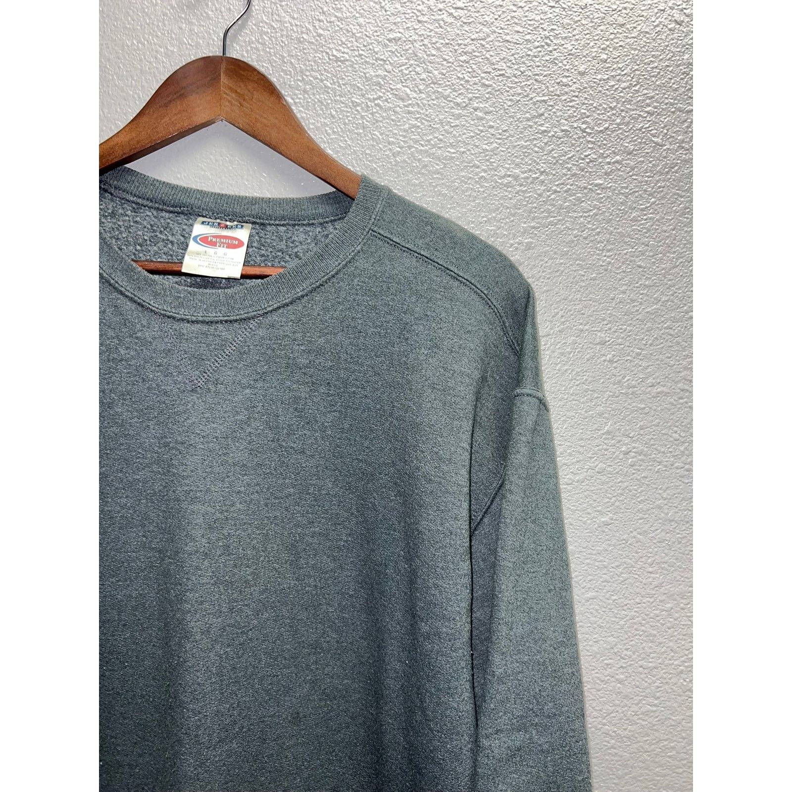 Vintage Vintage Gray Blank Sweatshirt Jerzees Dark Gray Crewneck VTG Size US L / EU 52-54 / 3 - 3 Thumbnail