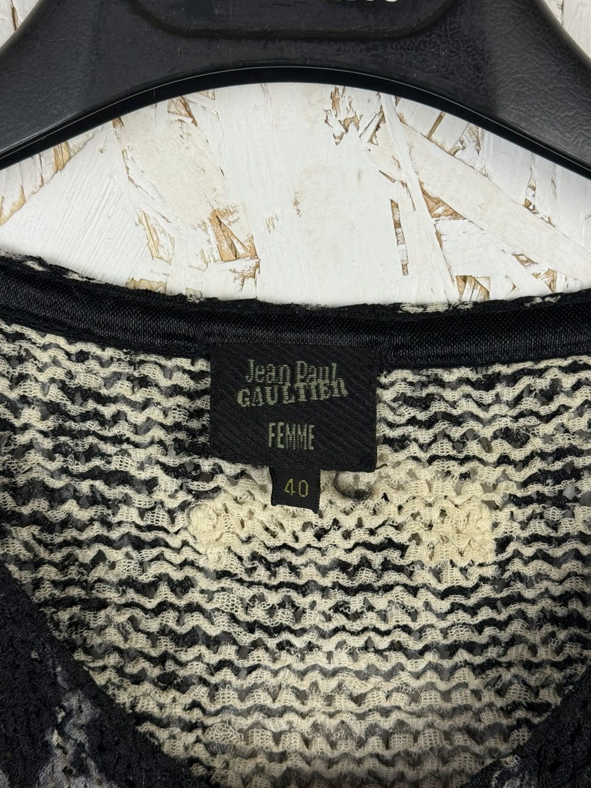 Jean Paul Gaultier 90s Jean Paul Gaultier Kiss Femme Printed Mesh Knit Cardigan Size M / US 6-8 / IT 42-44 - 8 Thumbnail