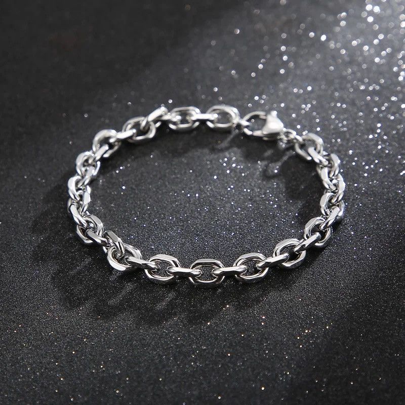 Jewelry × Vintage Curb Cuba O-chain Simple Stainless Steel Bracelet Size ONE SIZE - 1 Preview