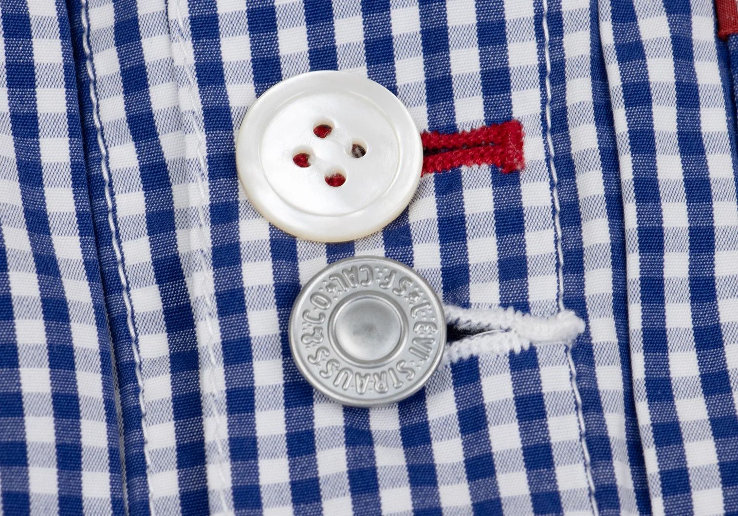 Junya Watanabe Double Button Check Shirt Jacket in Blue and White, Size S Size US S / EU 44-46 / 1 - 5 Thumbnail