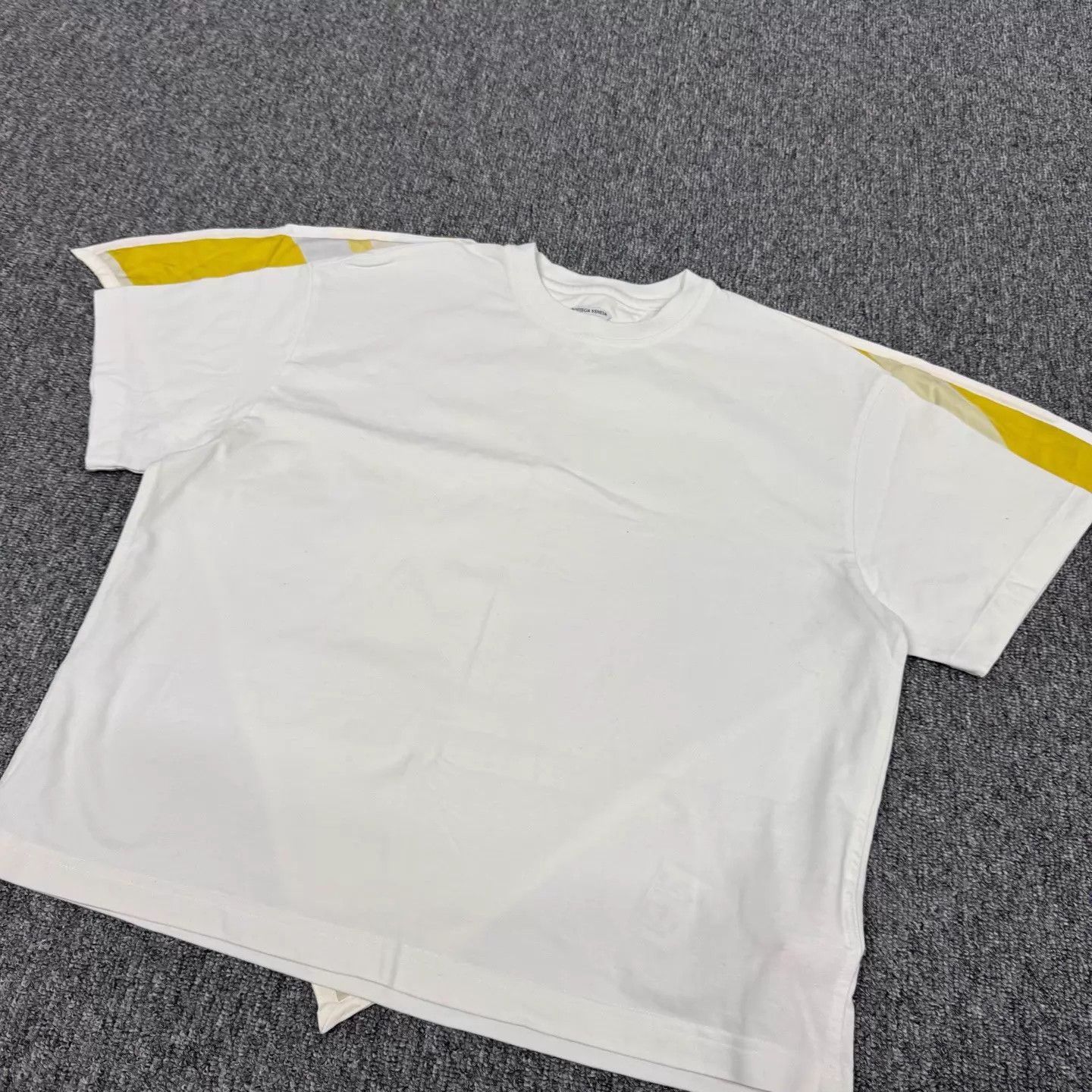 Bottega Veneta BV White Colorblocked Striped Short Sleeve Tee L Size L / US 10 / IT 46 - 3 Thumbnail