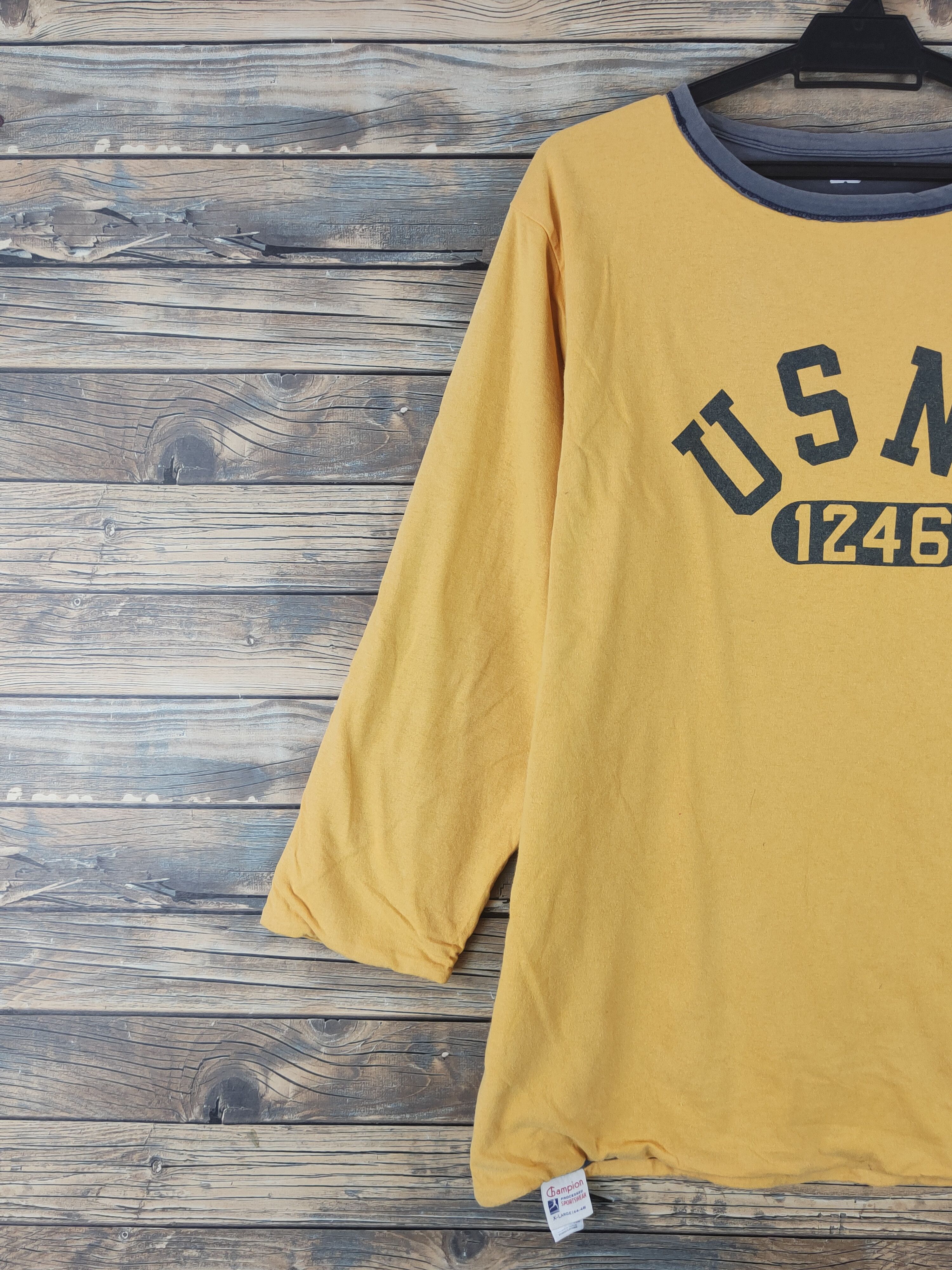 Champion DL Champion USNA reversable vintage Yellow shirt #781 Size US L / EU 52-54 / 3 - 3 Thumbnail