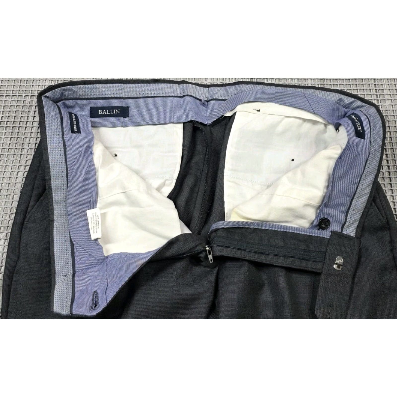 Vintage BALLIN Dress Pants Wool Flat Front Trousers 36x30 Men Regular Gray Size US 36 / EU 52 - 5 Thumbnail