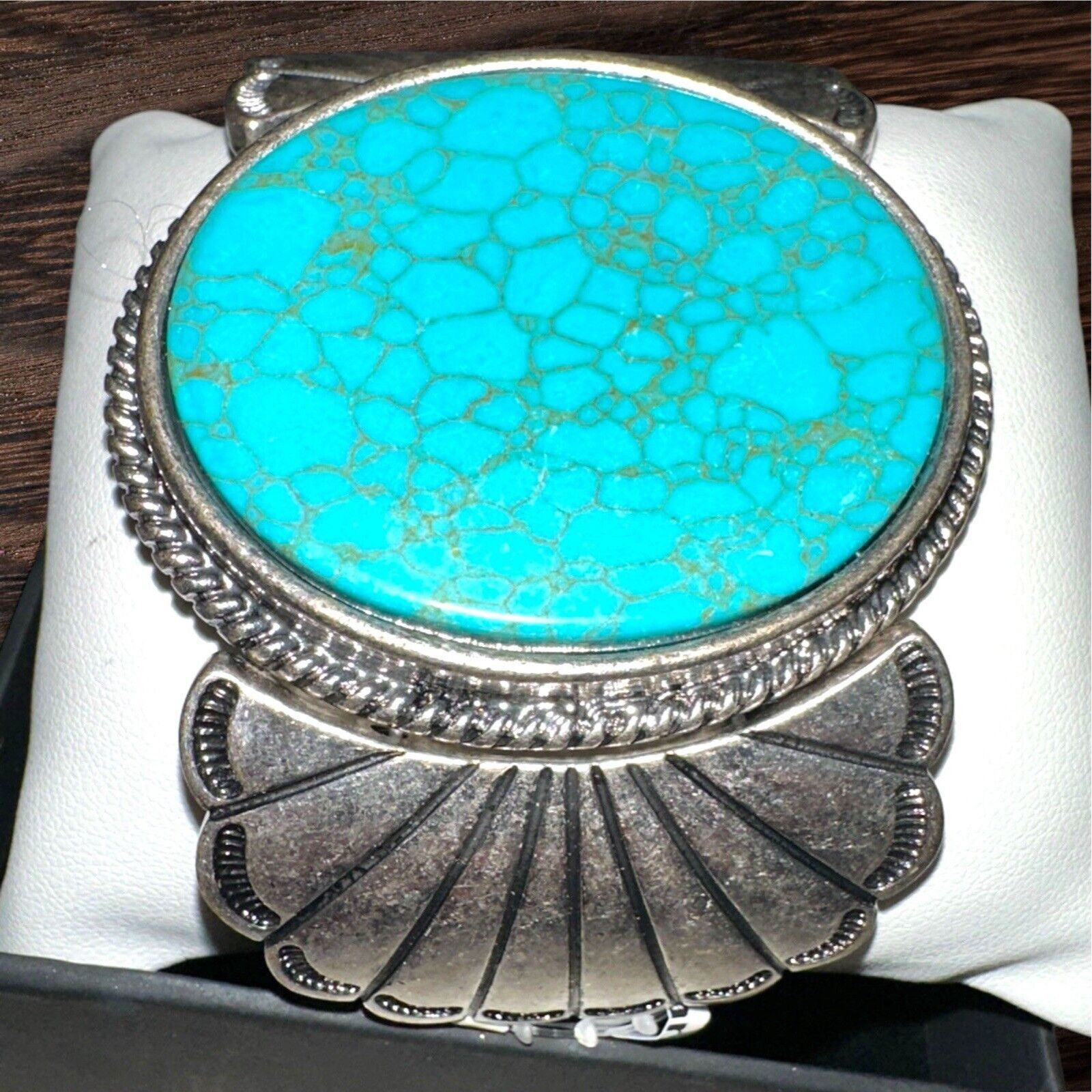 Other Blue Turquoise Silver Western Southwest Stretch Bracelet Ran Size ONE SIZE - 3 Thumbnail