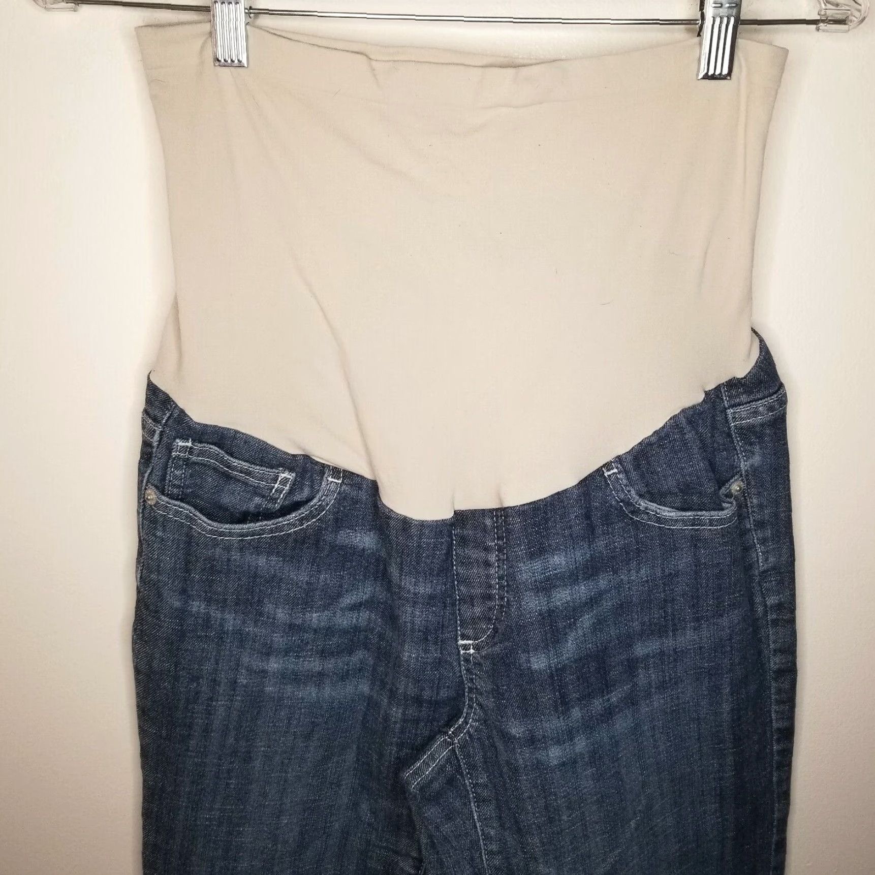 Vintage American Star Maternity Jeans Womens Medium Blue Cropped Size 32" / US 10 / IT 46 - 2 Thumbnail