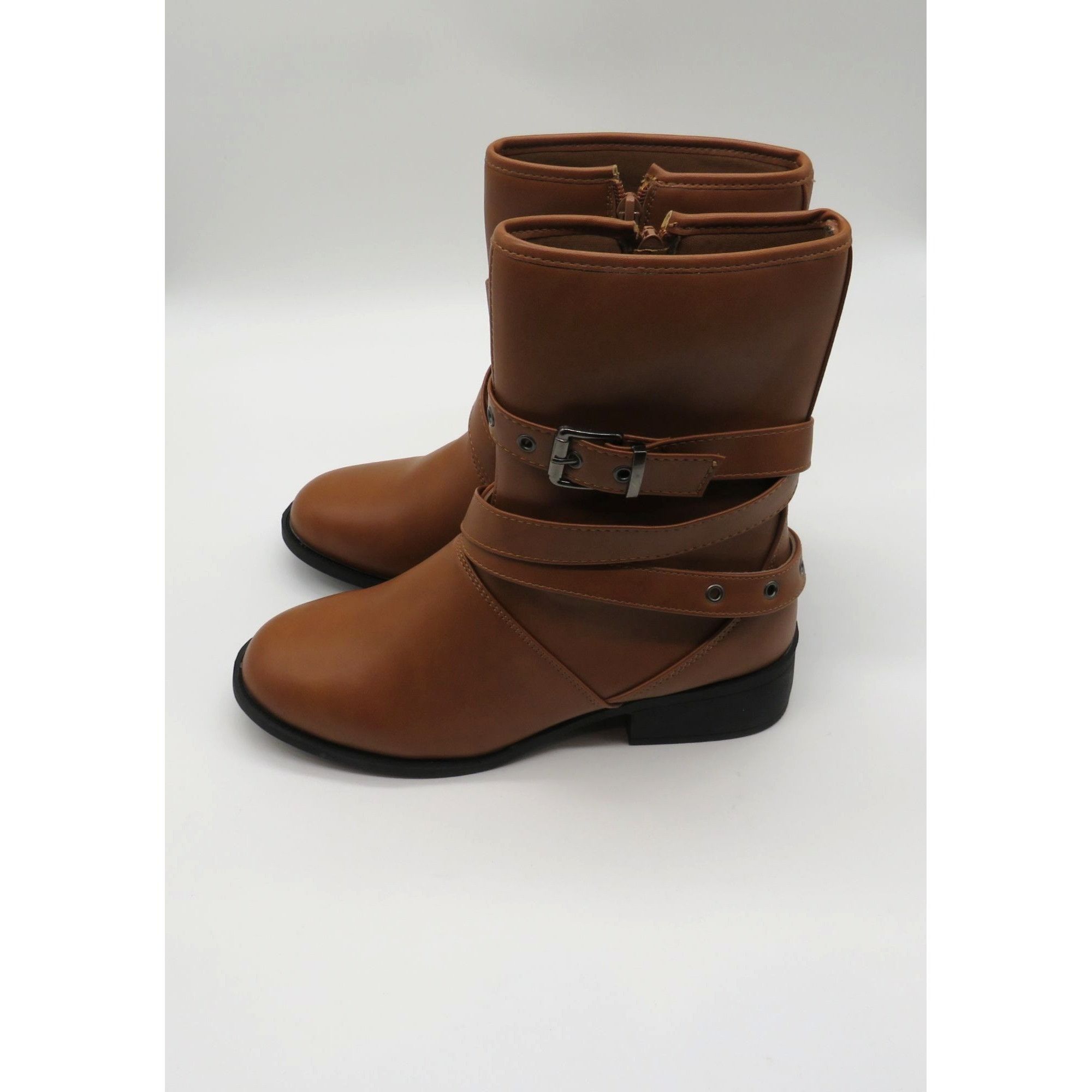 Other Yoki Womens Brown Faux Leather Buckled Mid-Calf Boots Size 9 Size US 9 / IT 39 - 6 Thumbnail