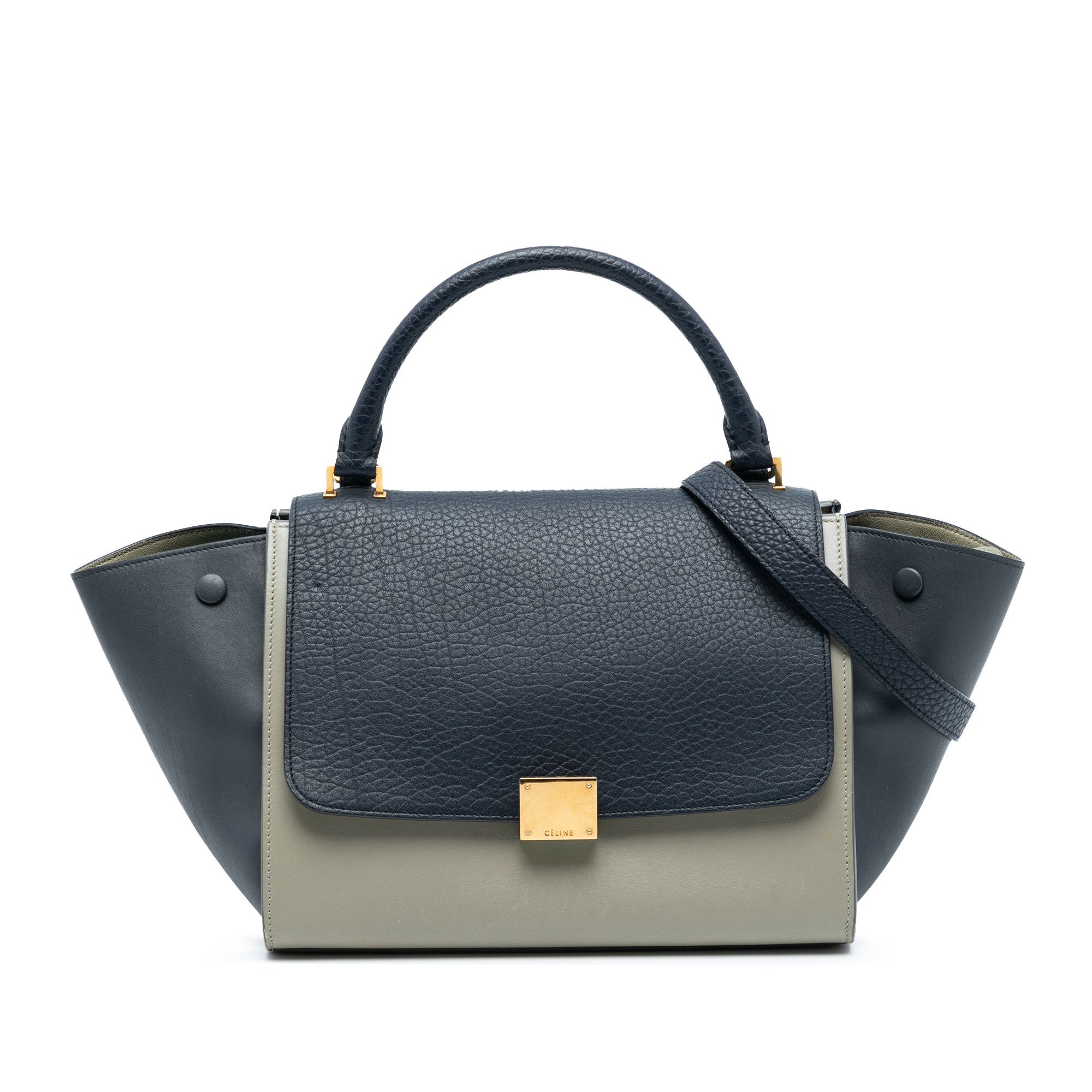 Celine Medium Tricolor Trapeze Satchel