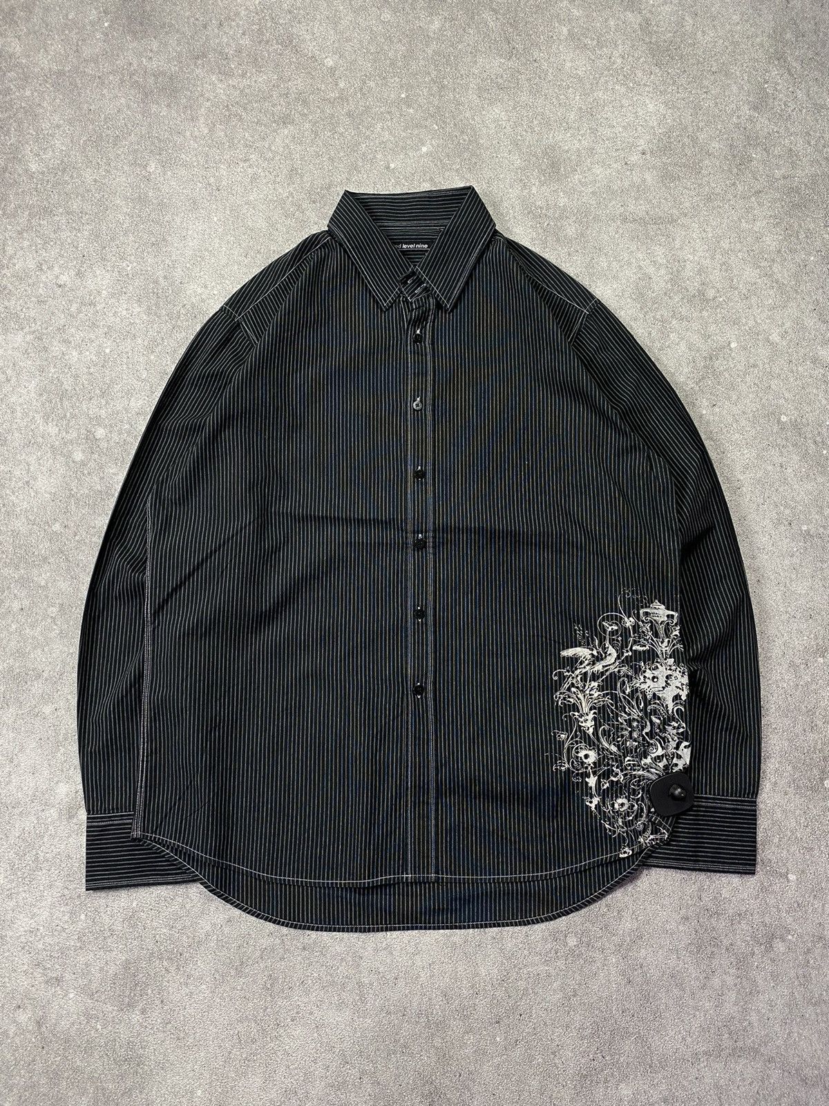 If Six Was Nine × Japanese Brand × KMRii Level Nine Stripes Japanese Poem Shirt Size US L / EU 52-54 / 3 - 1 Thumbnail
