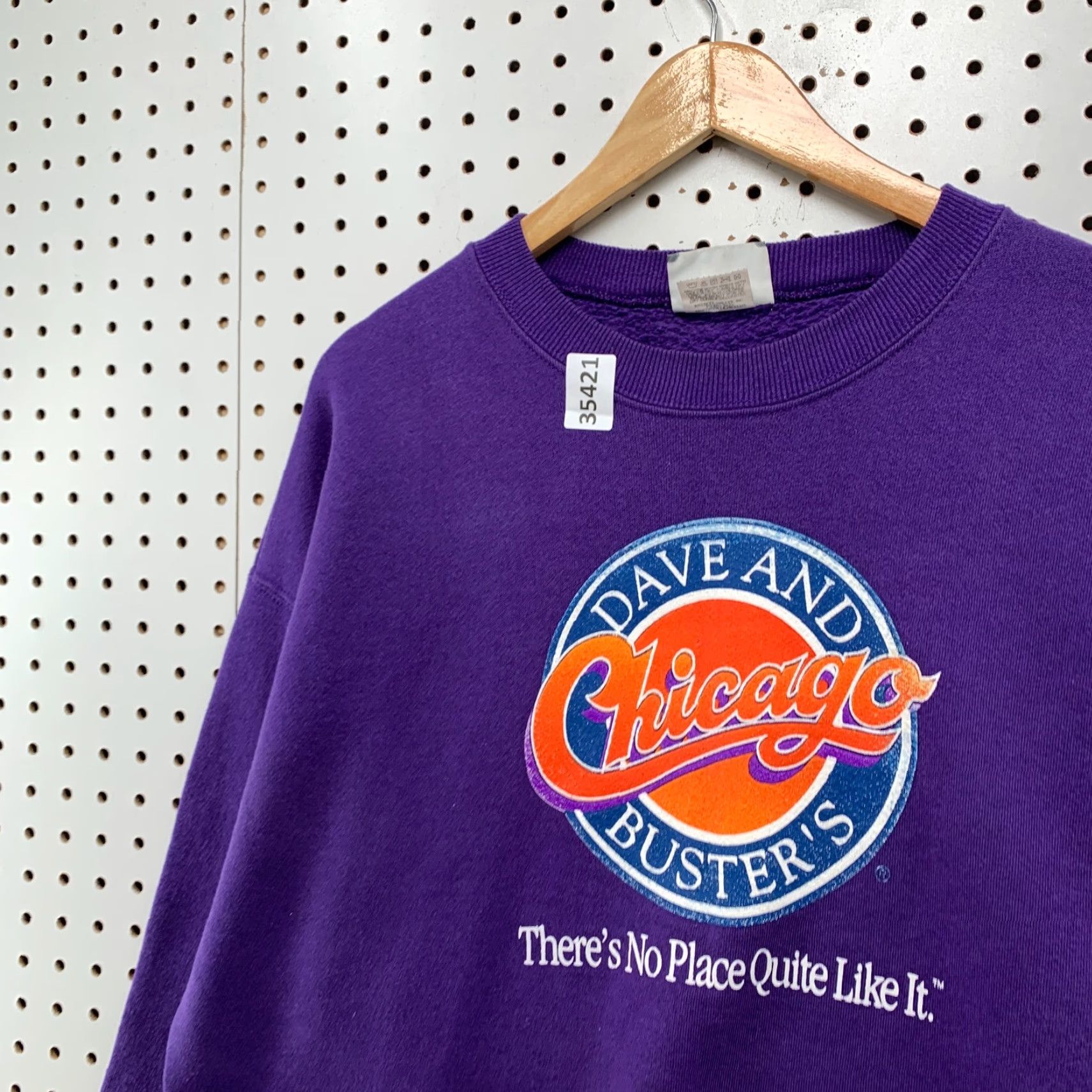 Lee VINTAGE Lee Crewneck Sweatshirt Mens XL Purple 90s USA Dave & Busters Chicago Pullover Size US XL / EU 56 / 4 - 7 Thumbnail