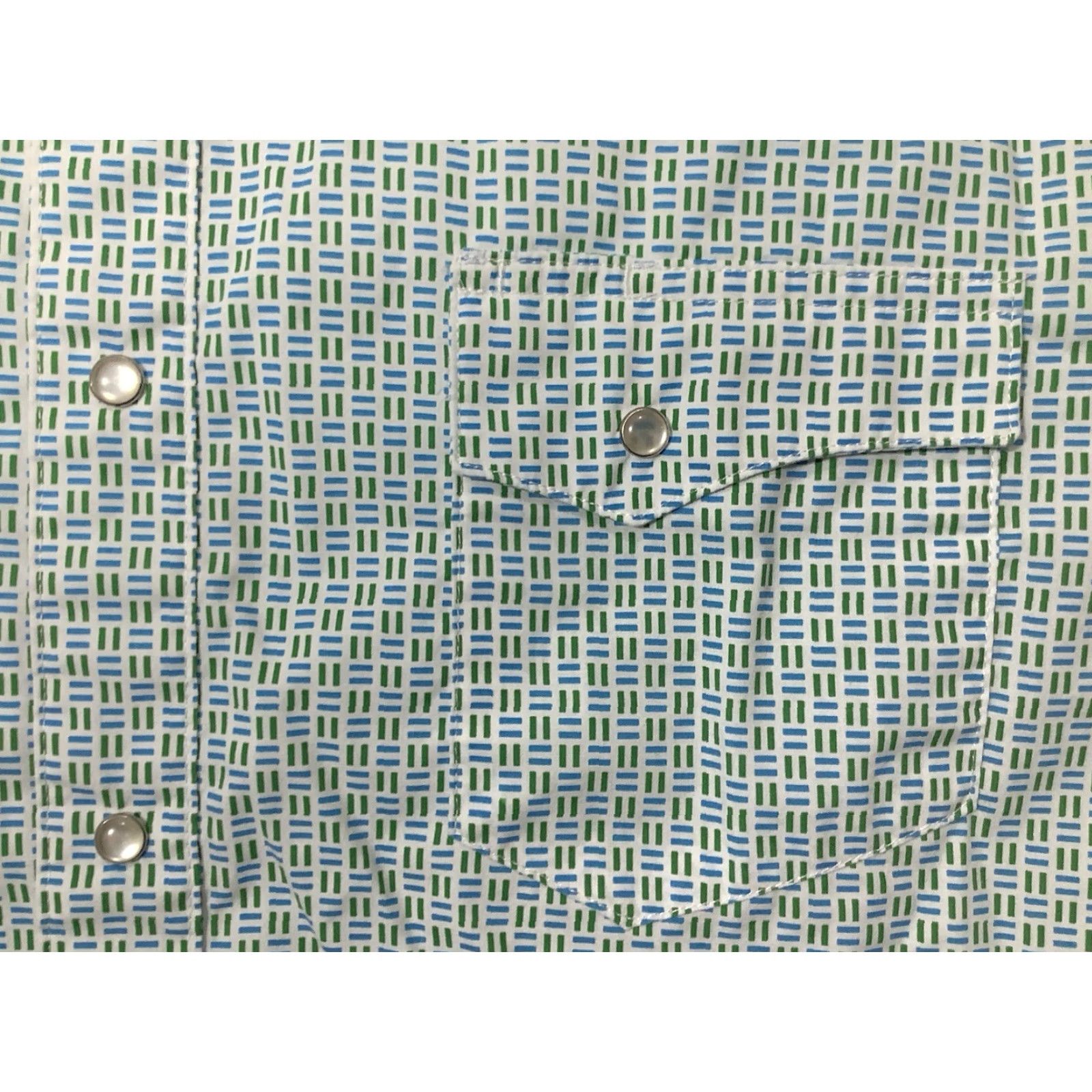 Wrangler Wrangler Shirt Western Multicolor XL Long Sleeve Button-Up Mens Size XL Long Sleeve Pearl Snap Geometric Pattern Size US XL / EU 56 / 4 - 3 Thumbnail