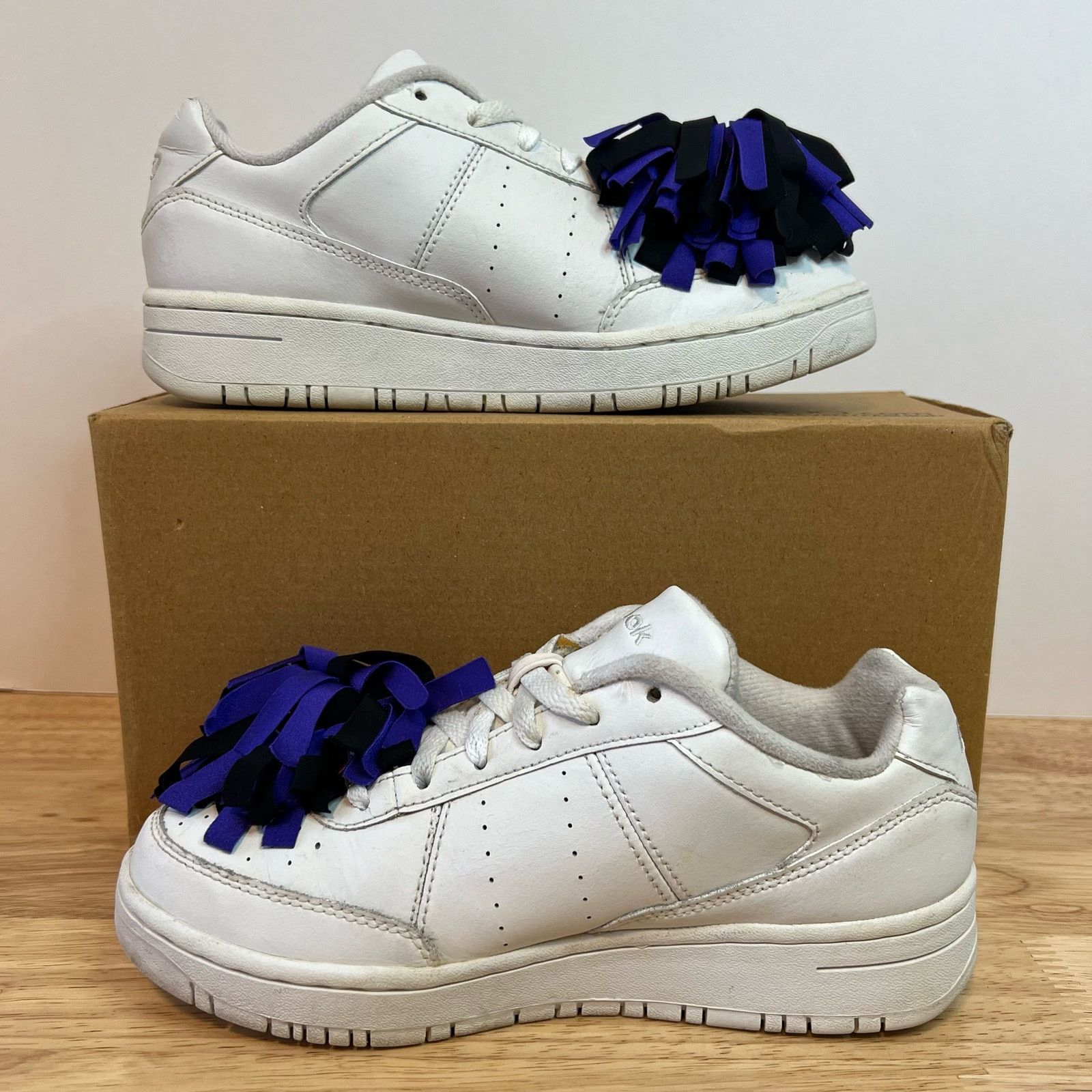 Reebok Reebok x NFL Baltimore Ravens White Purple Vintage Sneakers Size US 5 / IT 35 - 4 Thumbnail