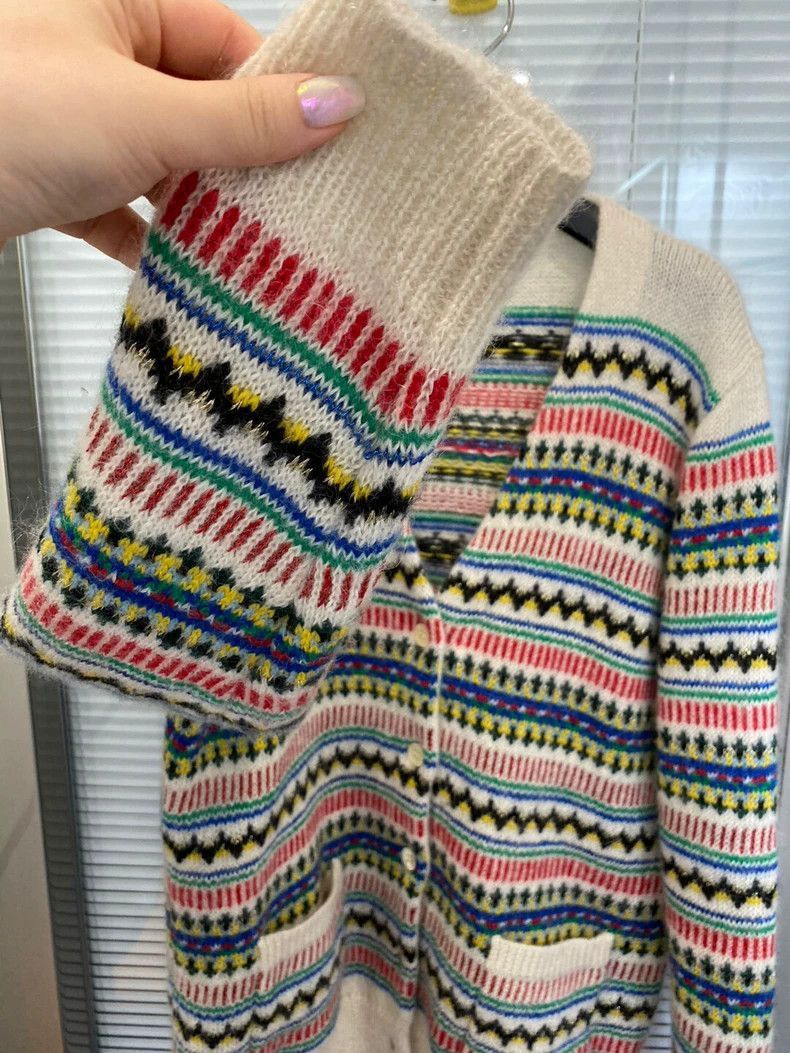 Saint Laurent Paris Saint Laurent Paris Saint Laurent Multicolor Knit Cardigan Size US XS / EU 42 / 0 - 5 Thumbnail