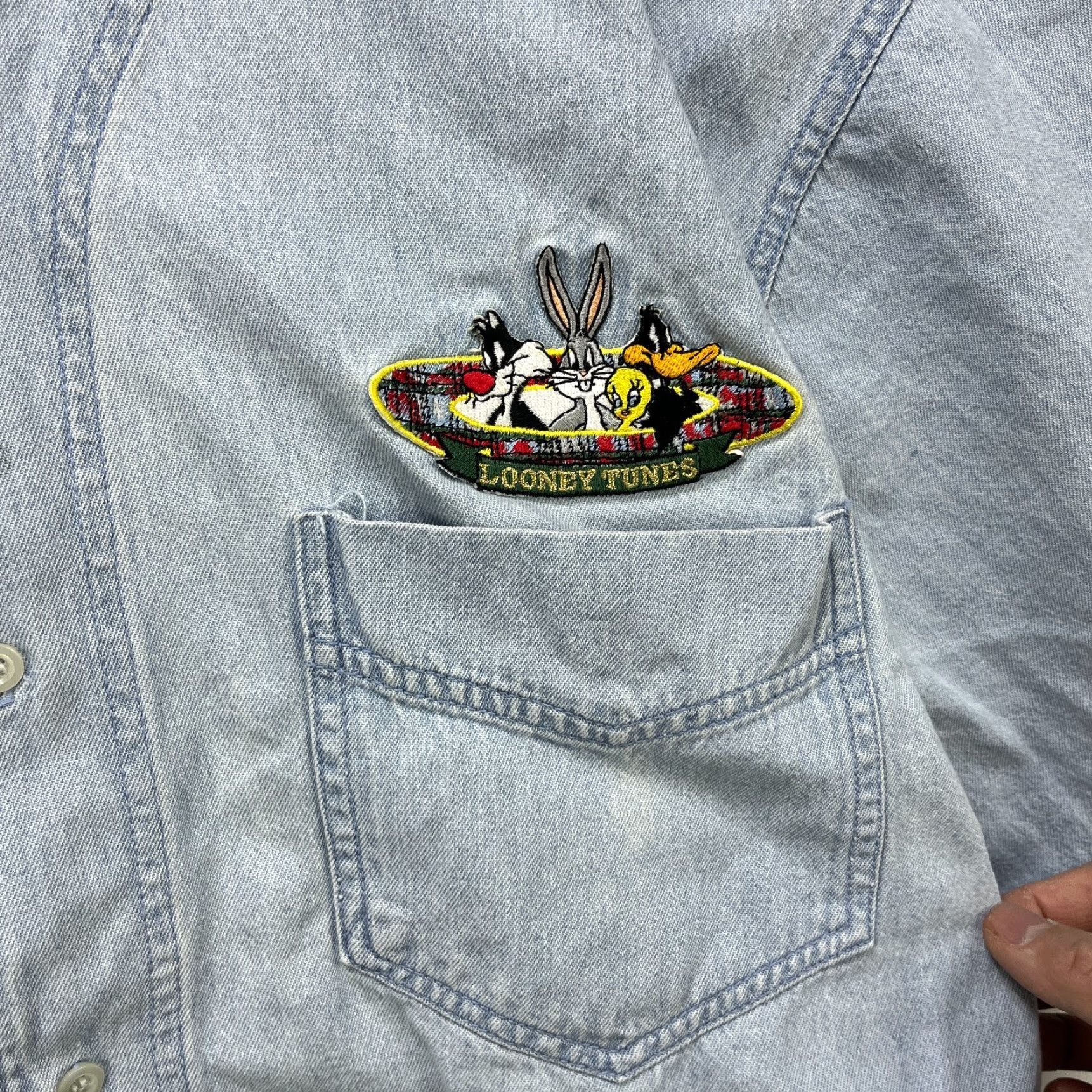 Vintage VINTAGE Looney Tunes Baseball Shirt Jersey XL Men Blue 90s T-Shirt Deco Denim Size US XL / EU 56 / 4 - 7 Thumbnail