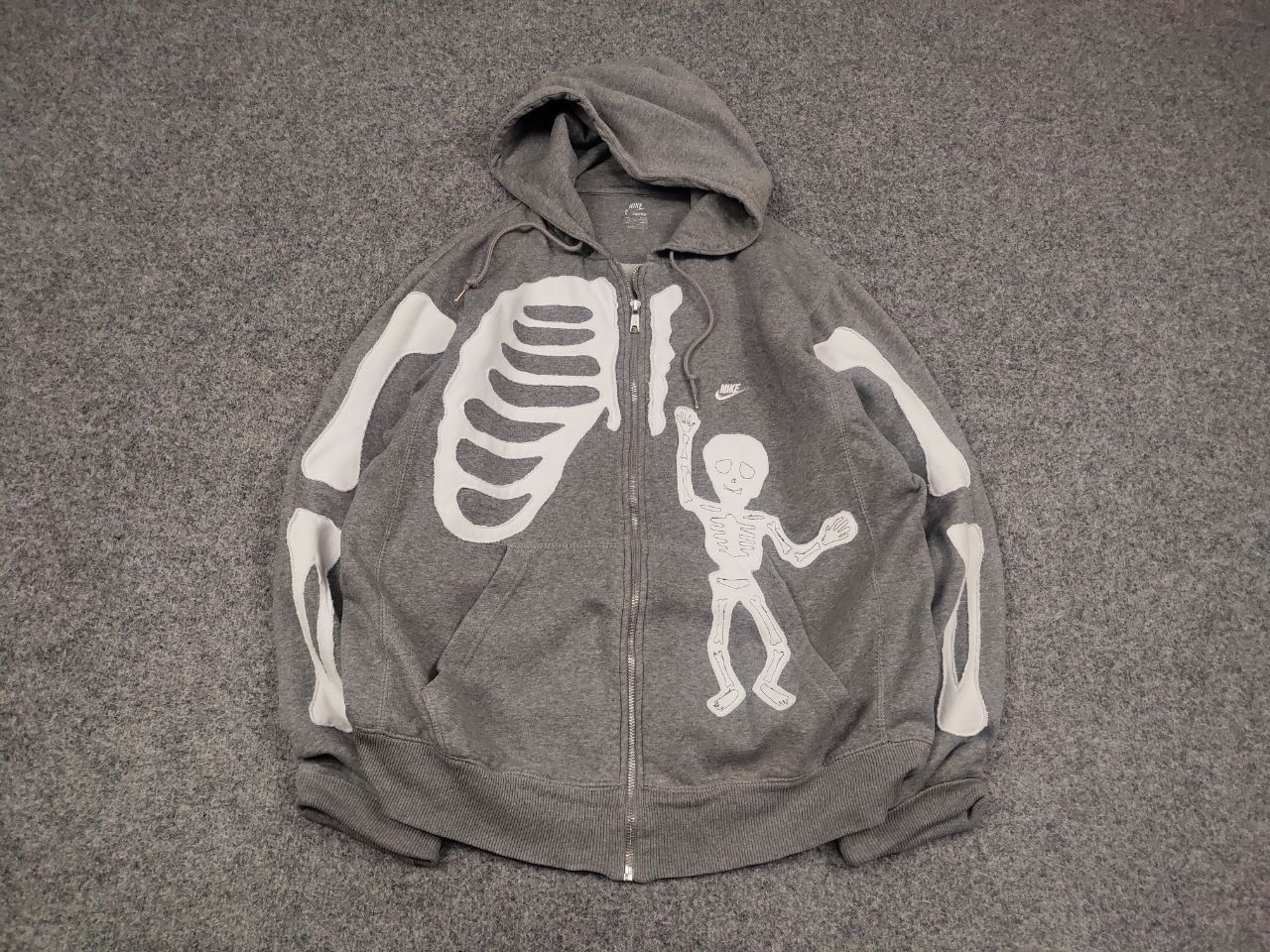 Nike Nike skeleton Logo vintage Rare reworked Zip Hoodie Y2K Size US L / EU 52-54 / 3 - 2 Thumbnail