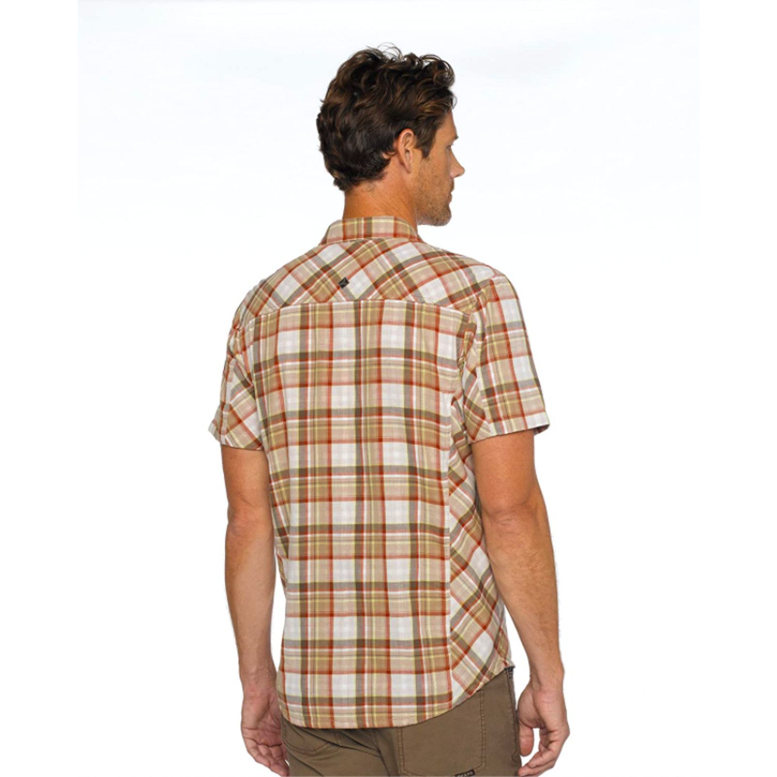 Prana PrAna Zoltan Slim Shirt Red Brown Plaid Organic Mens M Size US M / EU 48-50 / 2 - 8 Thumbnail