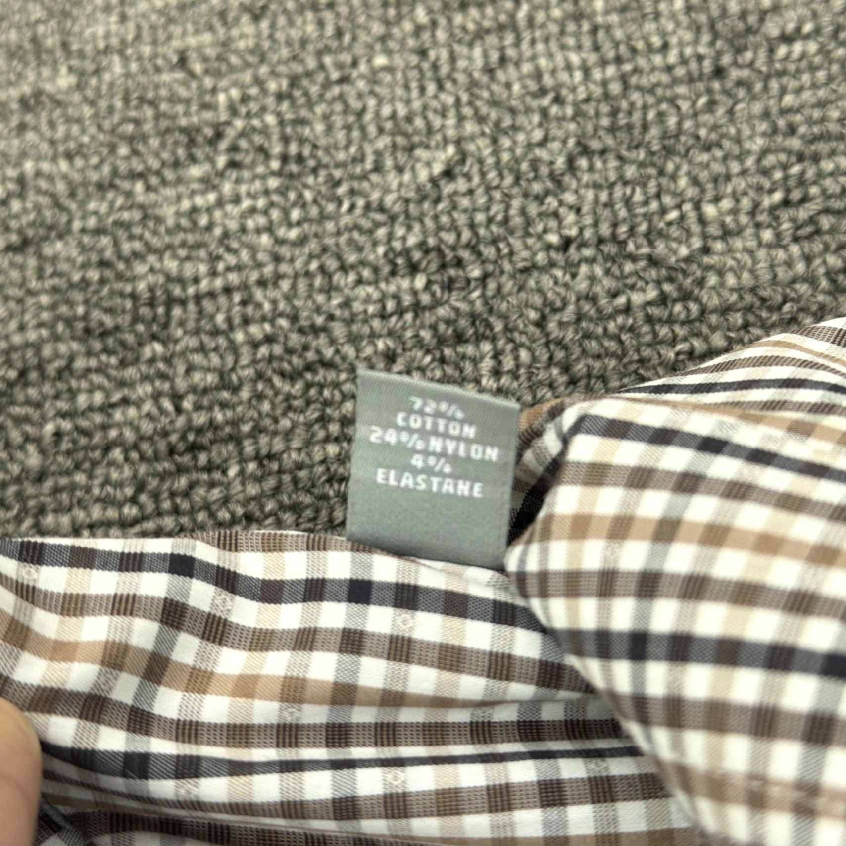 Michael Kors VINTAGE? No. Michael Kors Shirt Mens 17 32/33 Brown Check Dress Slim Fit Travel Stretch Shirt Mens XL Brown Check Dress Shirt Womens? Size 46R - 4 Thumbnail
