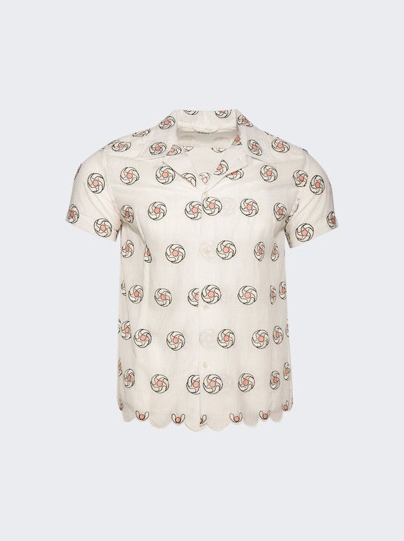 Bode o1mle0226 Floral Aperture Shirt in White Size US M / EU 48-50 / 2 - 1 Thumbnail