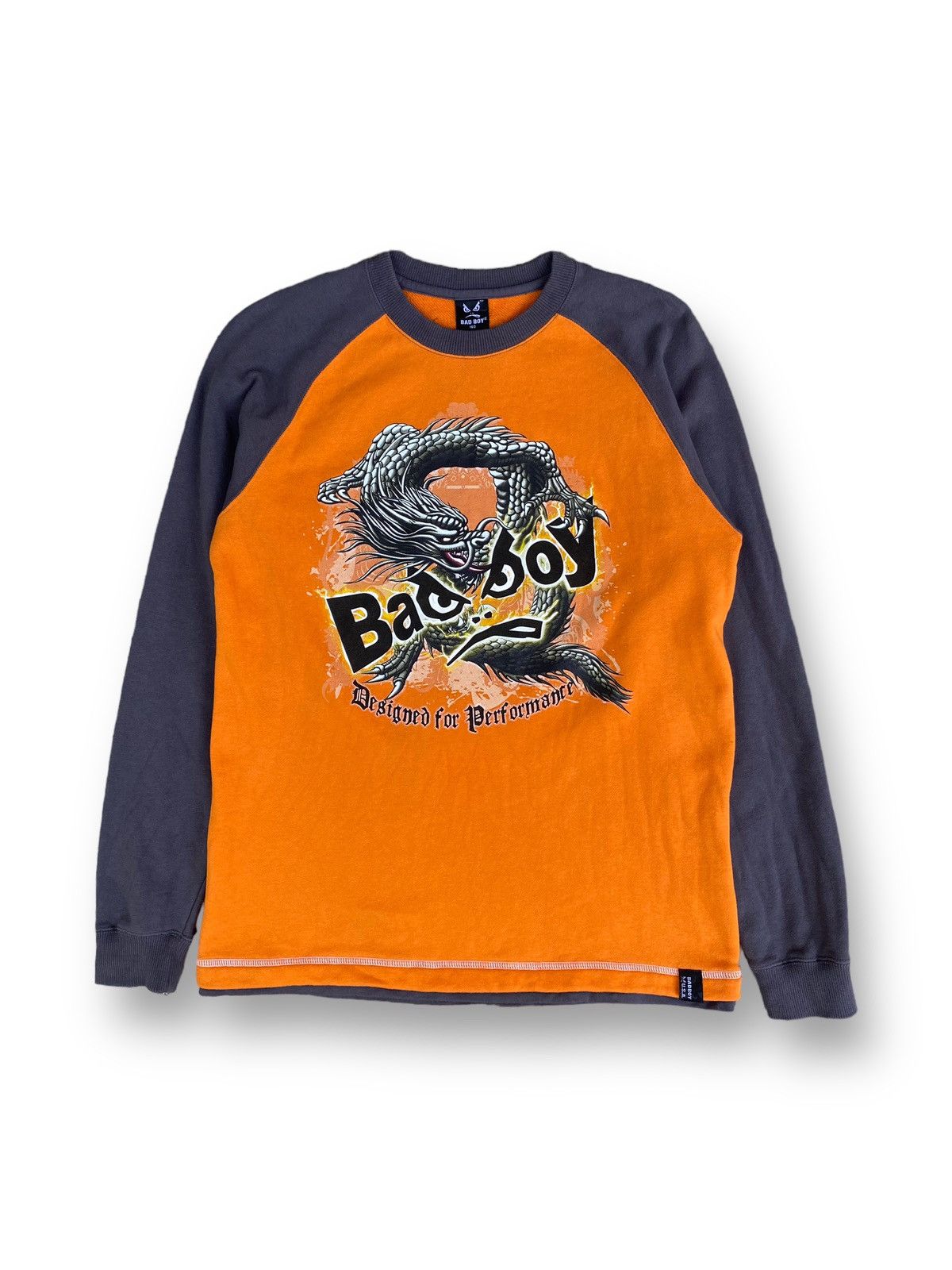 Image of Vintage Bad Boy Designed For Performance Sweatshirt. B9 in Orange, Men's (Size Small)