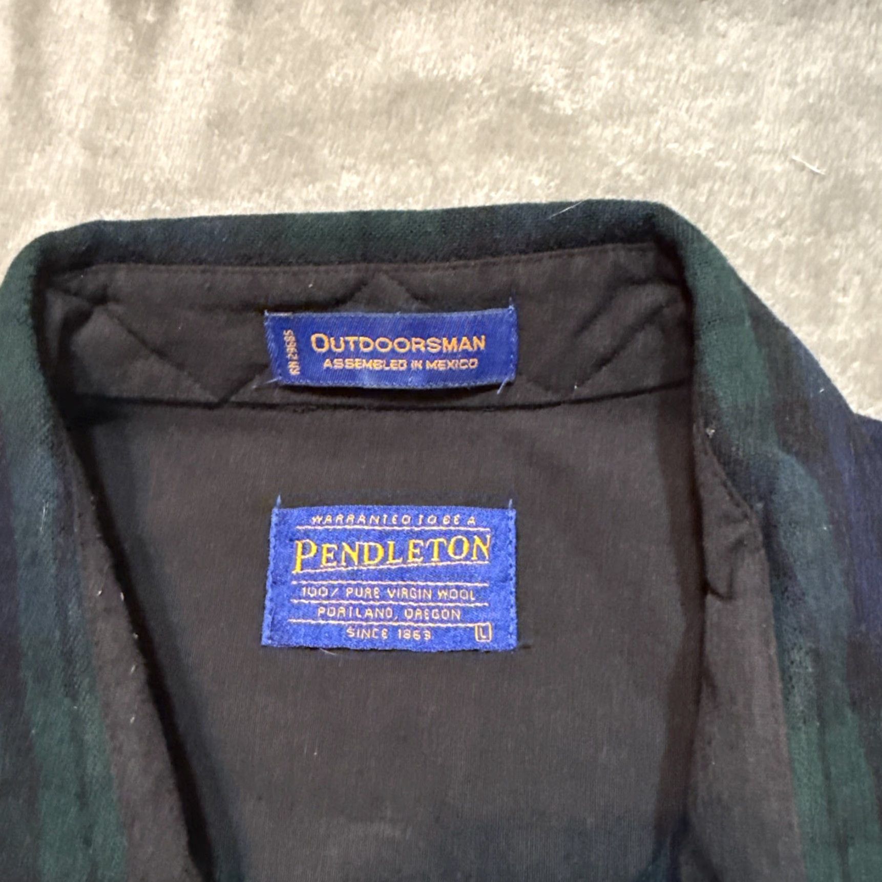 Pendleton VINTAGE Pendleton Wool Flannel Outdoorsman Shirt Mens L Green Plaid Tartan Size US L / EU 52-54 / 3 - 3 Thumbnail