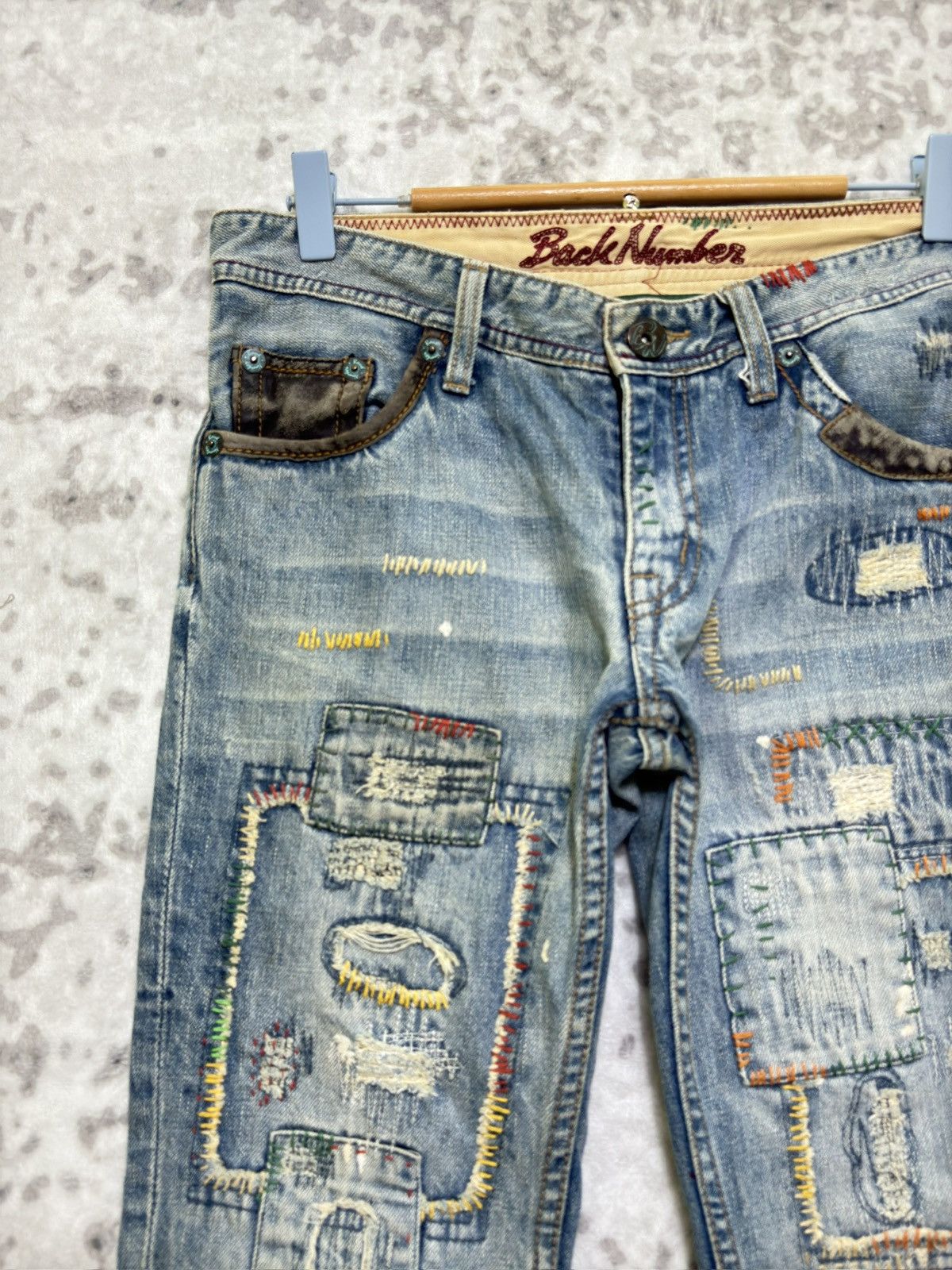 Hysteric Glamour Vintage Back Number Flared Patches Style Low Rise Denim Size US 30 / EU 46 - 4 Thumbnail