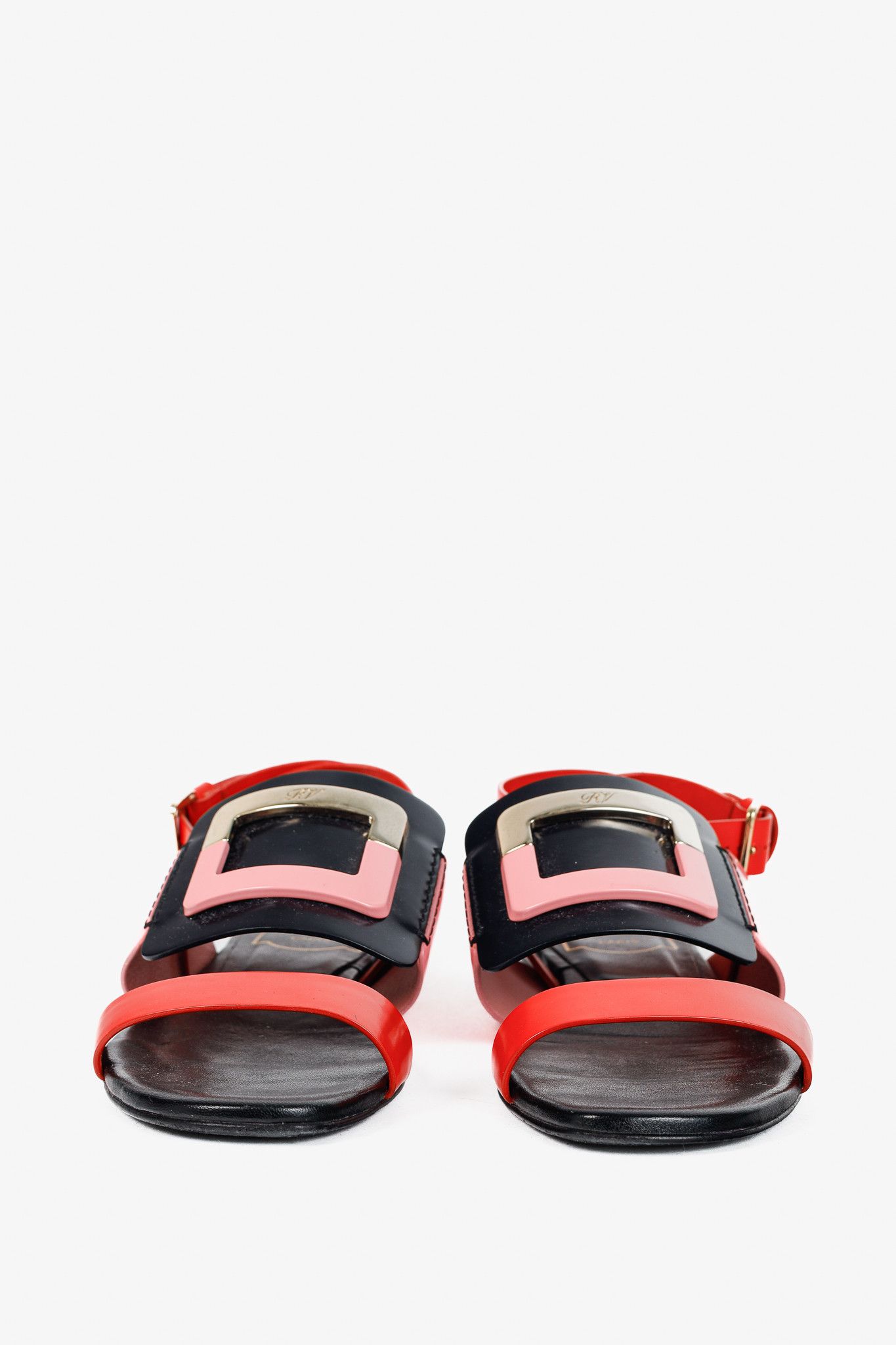 Roger Vivier Roger Vivier SS/14 Colour-Block Buckle Flat Sandals Size US 4 / IT 34 - 3 Thumbnail