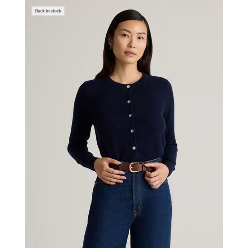 Quince Quince Mongolian Cashmere Cardigan Sweater Navy L NWT Size US L / EU 52-54 / 3 - 1 Thumbnail