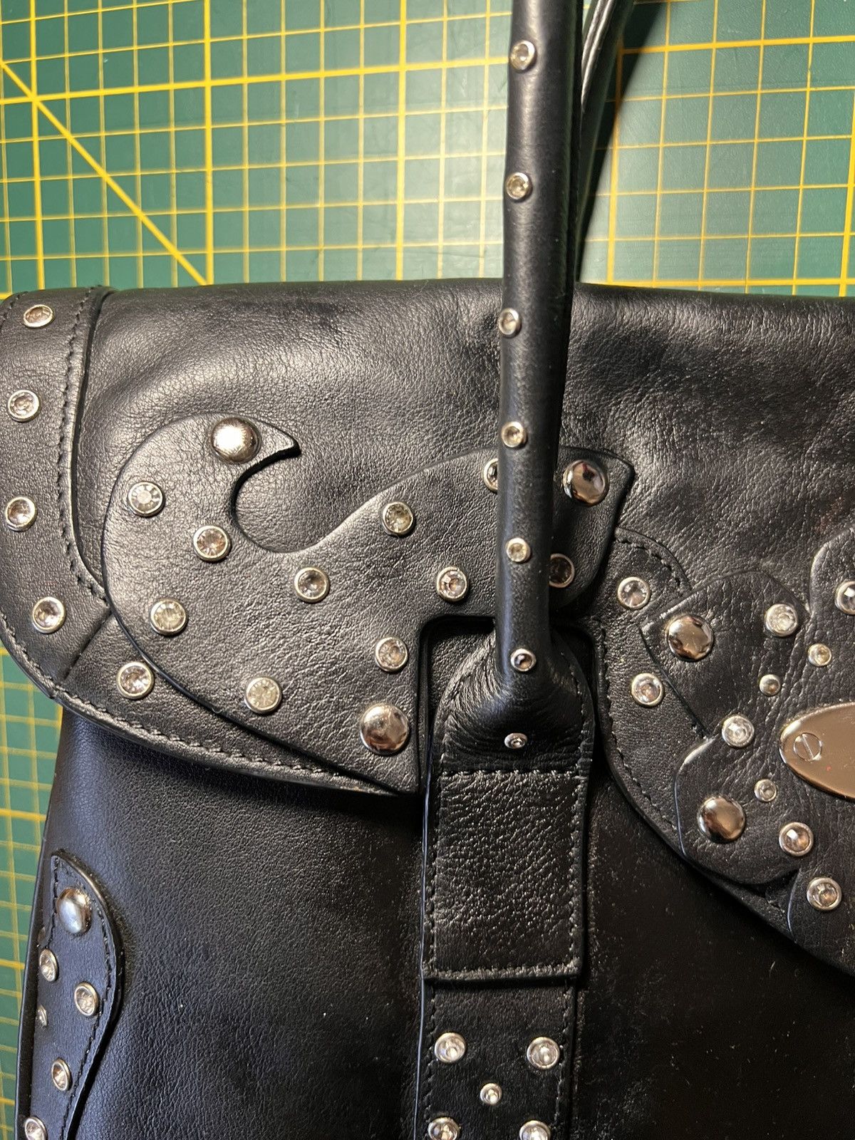 Vintage Vintage CNKW studded rhinestone leather “Birkin” handbag Size ONE SIZE - 14 Thumbnail