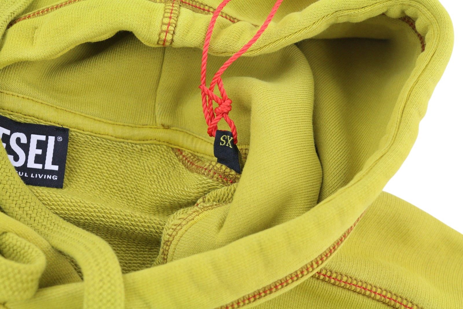 Diesel S-VULCHOOD XS Mustard Oversized Logo Hoodie 41042 Size US XS / EU 42 / 0 - 6 Thumbnail
