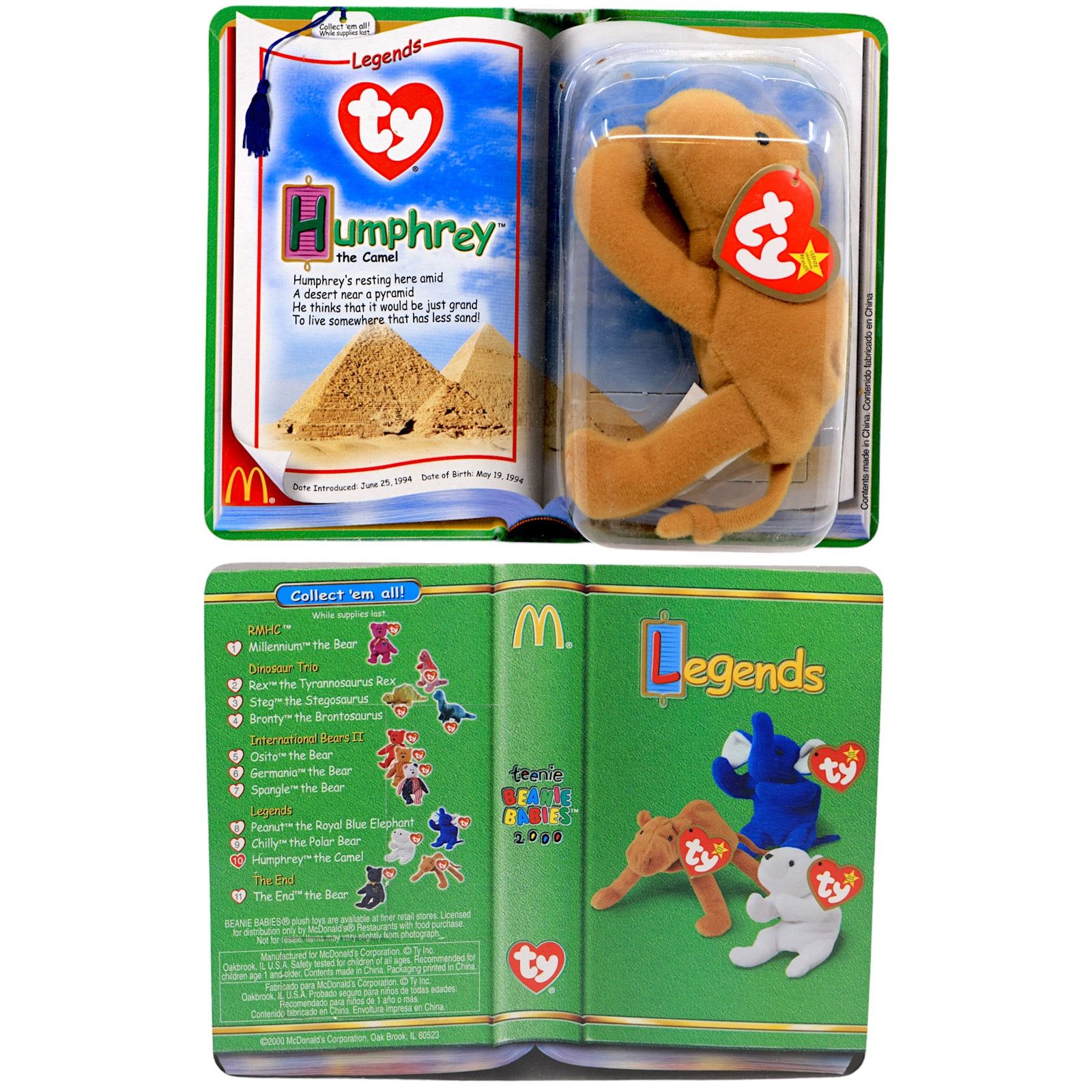 Vintage Teenie Beanie Babies 2000 - Legends - Humphrey the Camel Size ONE SIZE - 3 Thumbnail
