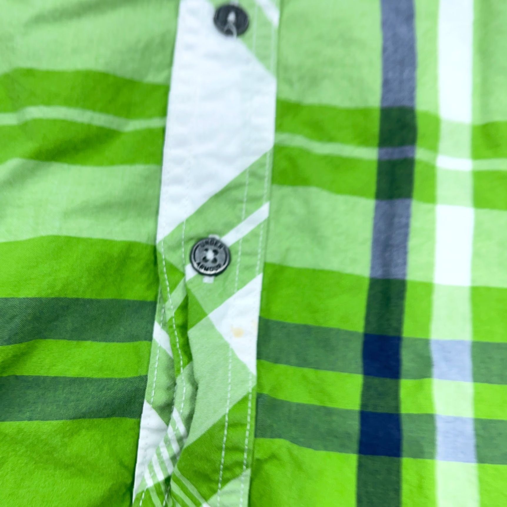 Under Armour Under Armour Shirt Men Medium Green Plaid Button-Up Outdoor Fish Hiking Adult Size US M / EU 48-50 / 2 - 6 Thumbnail
