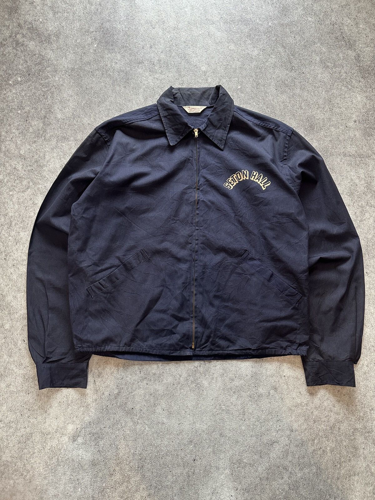 50s Vintage Champion Seton Hall Jacket Conmar Zipper USA
