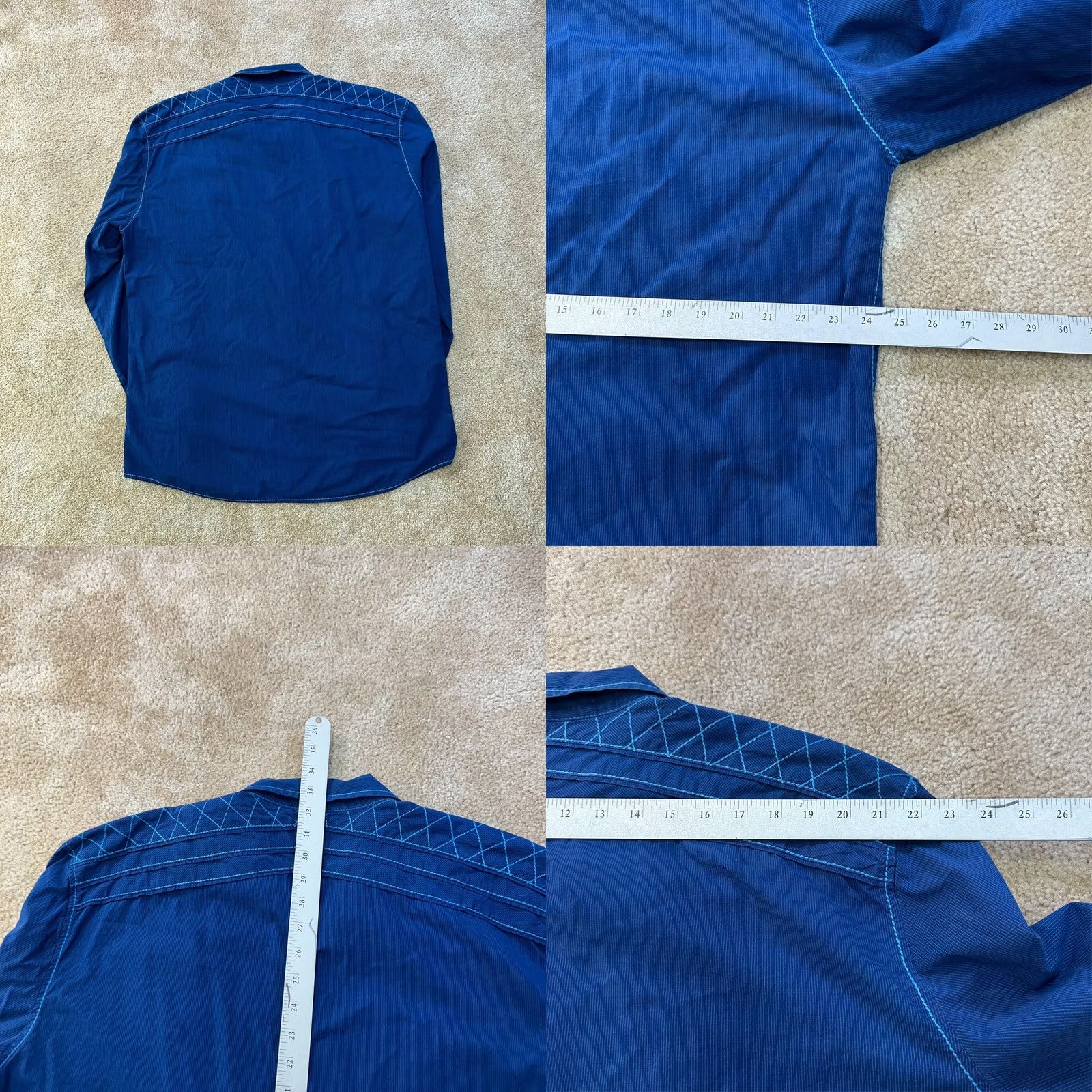 Buckle Black Buckle Black Button-Front Shirt Men's 2XL Athletic Fit Blue Button Up Cowboy Western Solid Long Sleeve Snap Front Vintage Size US XXL / EU 58 / 5 - 8 Thumbnail