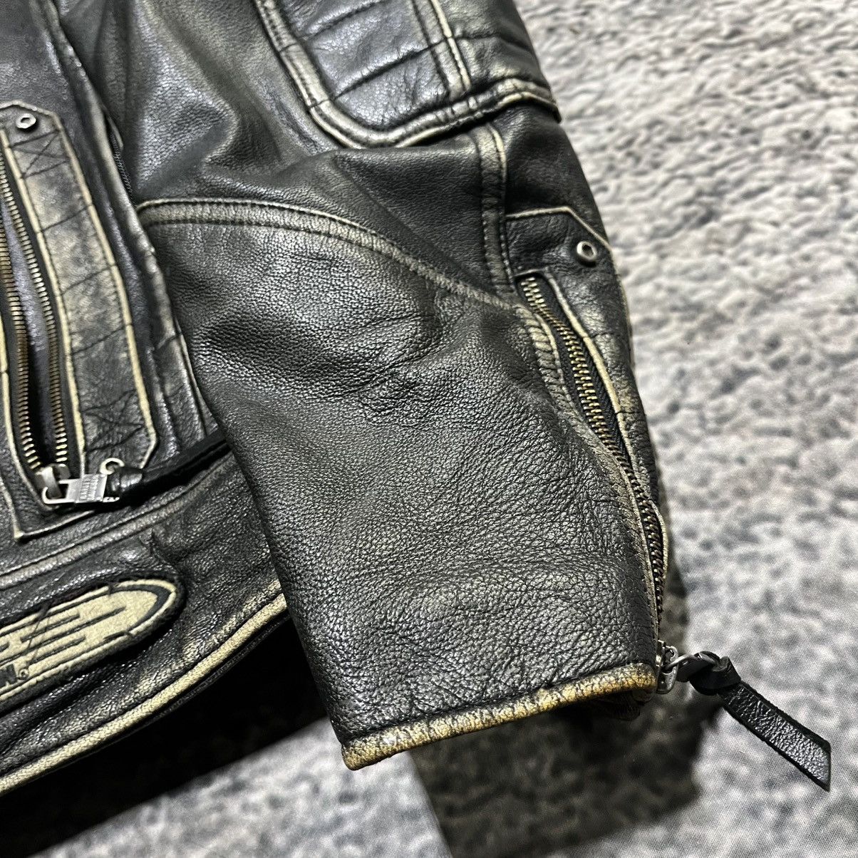 Harley Davidson VINTAGE HARLEY DAVIDSON TIFTON BIKER GRUNGE LEATHER JACKET Size US L / EU 52-54 / 3 - 8 Thumbnail