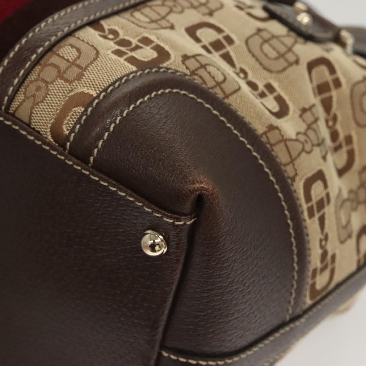 Gucci GUCCI Hand Bag Canvas Brown Gold Size ONE SIZE - 15 Thumbnail