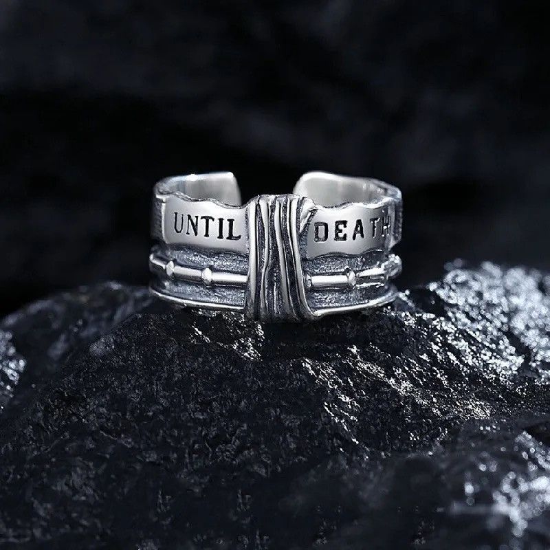 Jewelry × Vintage Hip-hop Punk Vintage Geometric Letters Ring Size ONE SIZE - 1 Thumbnail