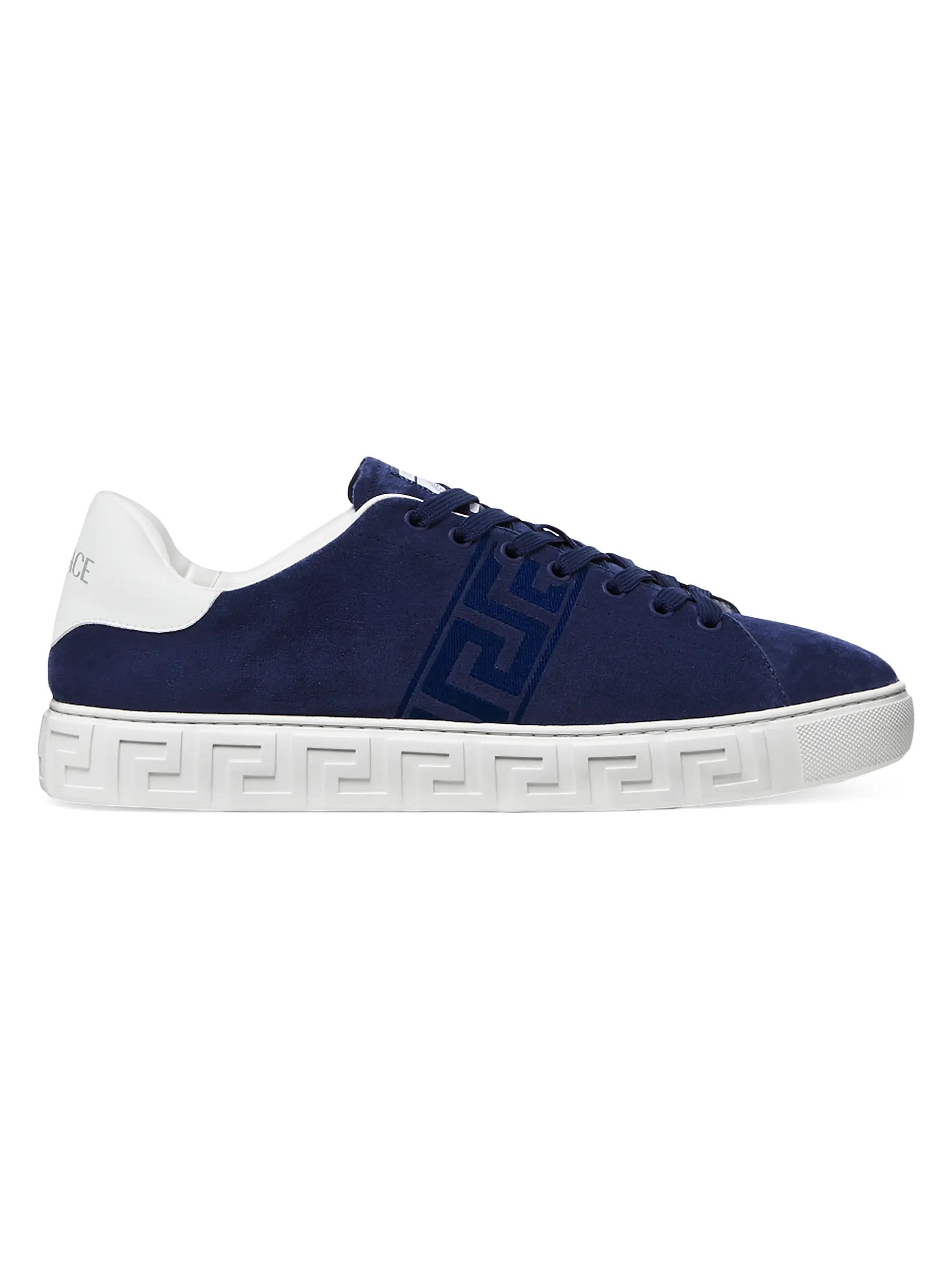os11x0126 Suede Low-Top Sneakers in Navy/White