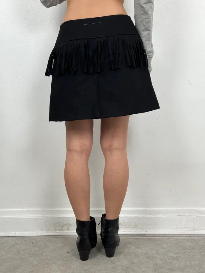 Maison Margiela AW2020 Maison Margiela Black Fringe Trompe L’oeil Skirt Size 27" / US 4 / IT 40 - 4 Thumbnail