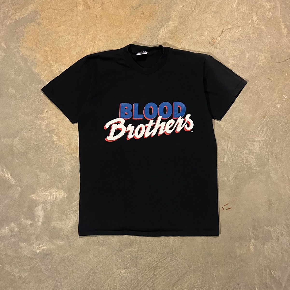 Japanese Brand × Vintage Crazy Vintage 90s Blood Brothers Faded Black Tee Size US L / EU 52-54 / 3 - 1 Thumbnail
