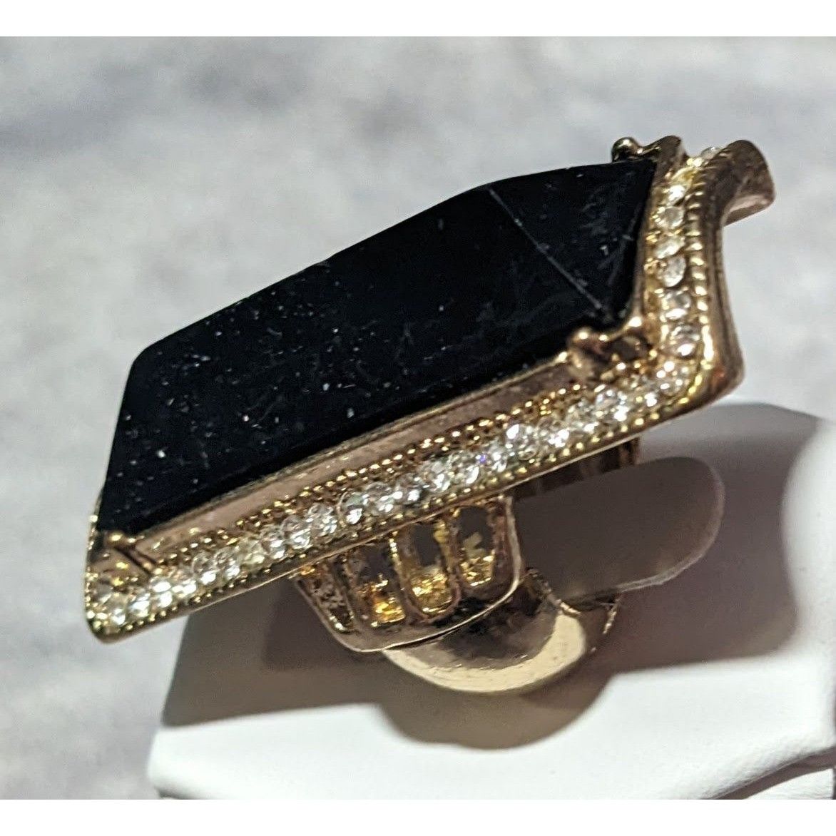 Other Art Deco Style Glam Black And Gold Stretch Statement Ring Si Size ONE SIZE - 4 Thumbnail