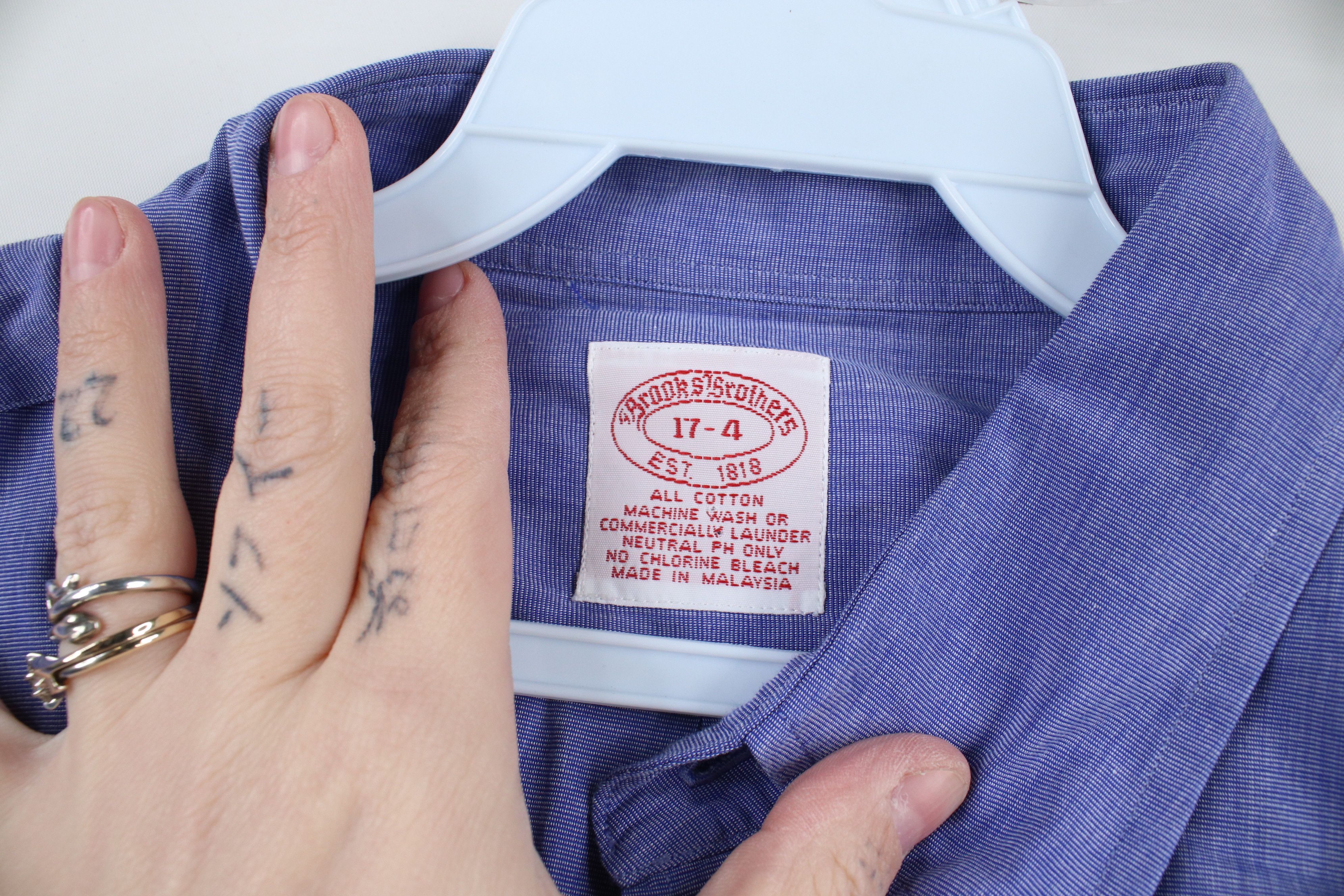 Brooks Brothers × Vintage Vintage 90s Brooks Brothers Cotton Button Down Shirt OCBD Size US M / EU 48-50 / 2 - 7 Thumbnail