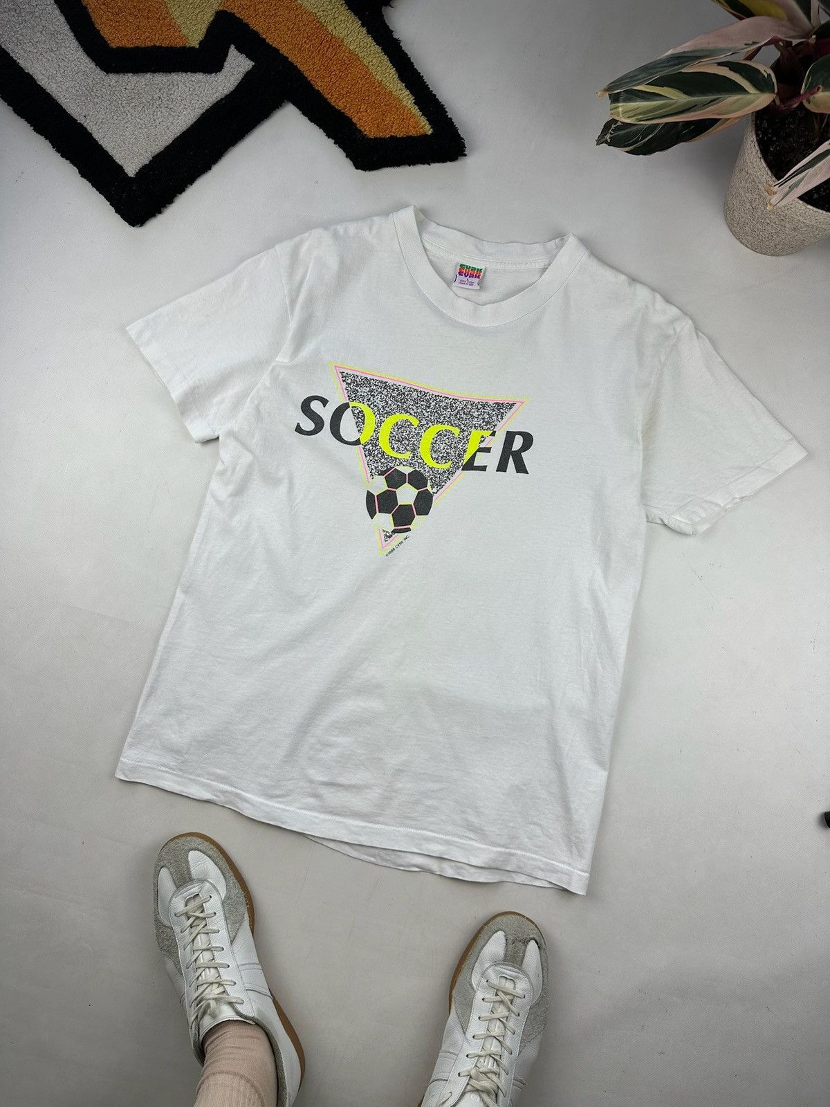 Vintage Vintage Soccer Graphic Tee Football 90s acid jersey techno Size US L / EU 52-54 / 3 - 2 Thumbnail