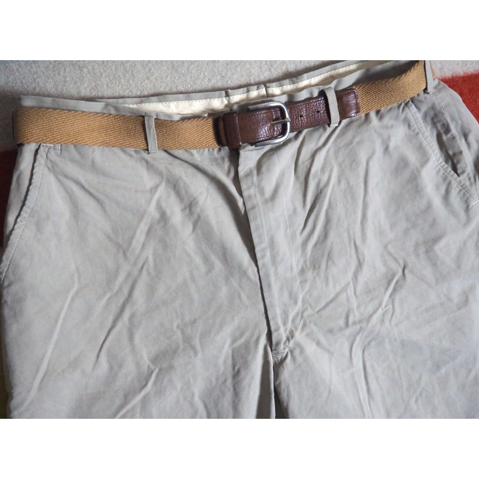 Abercrombie & Fitch VINTAGE Abercrombie & Fitch Army Safari Khaki Shorts Mens 36W 36" Waist 20" Length Beige Chino Casual Military 50s Size US 36 / EU 52 - 5 Thumbnail