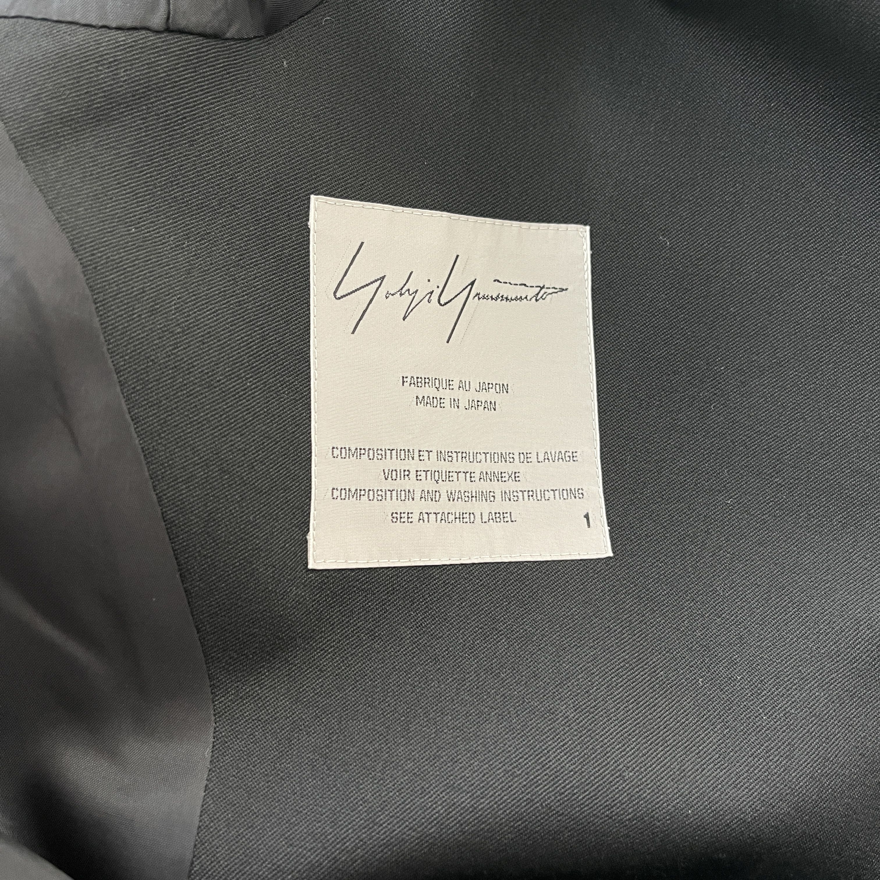 Yohji Yamamoto YOHJI YAMAMOTO Black Wool Jacket size 1 Size S / US 4 / IT 40 - 7 Thumbnail